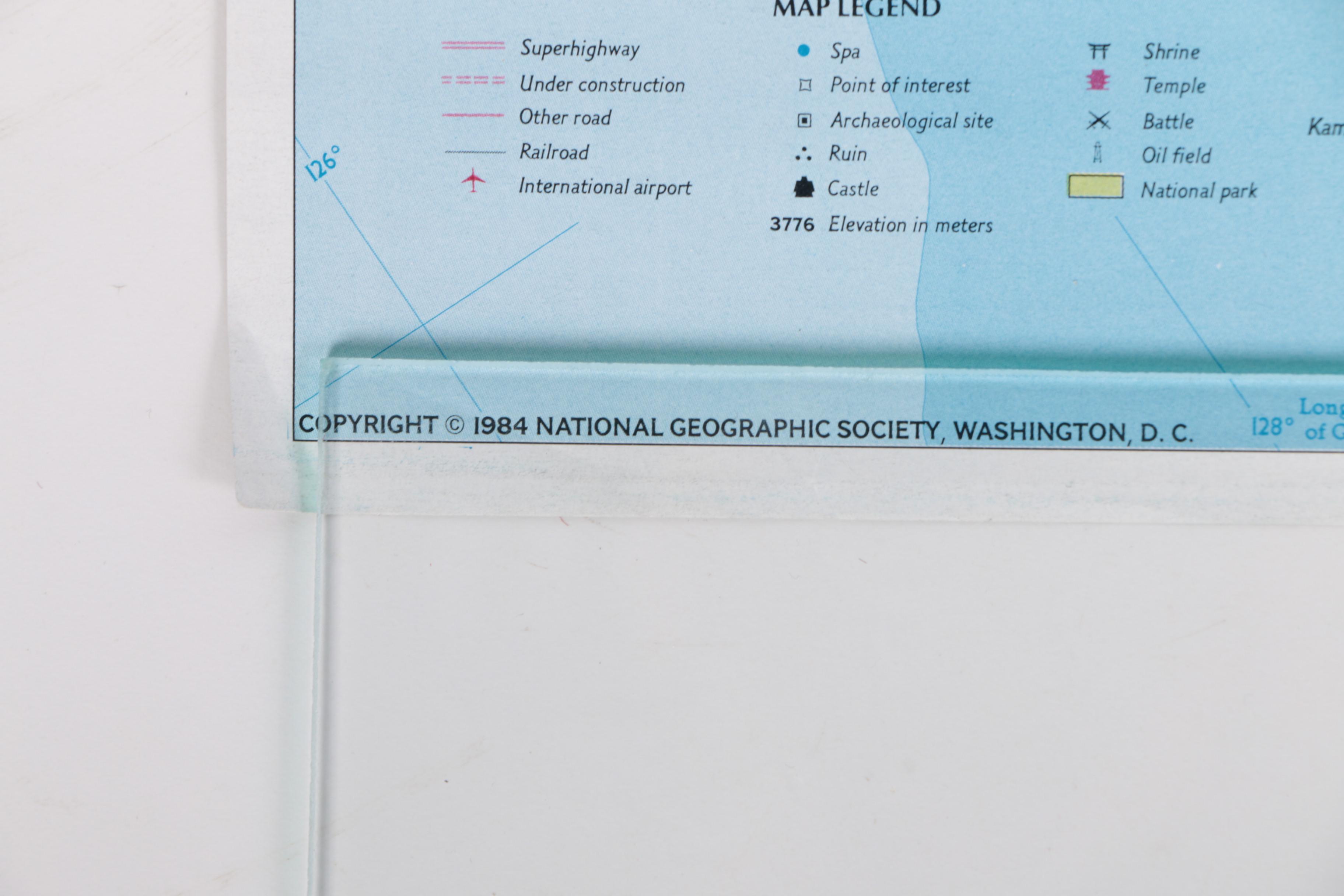 1990s National Geographic Society Maps of Japan, California and New York City