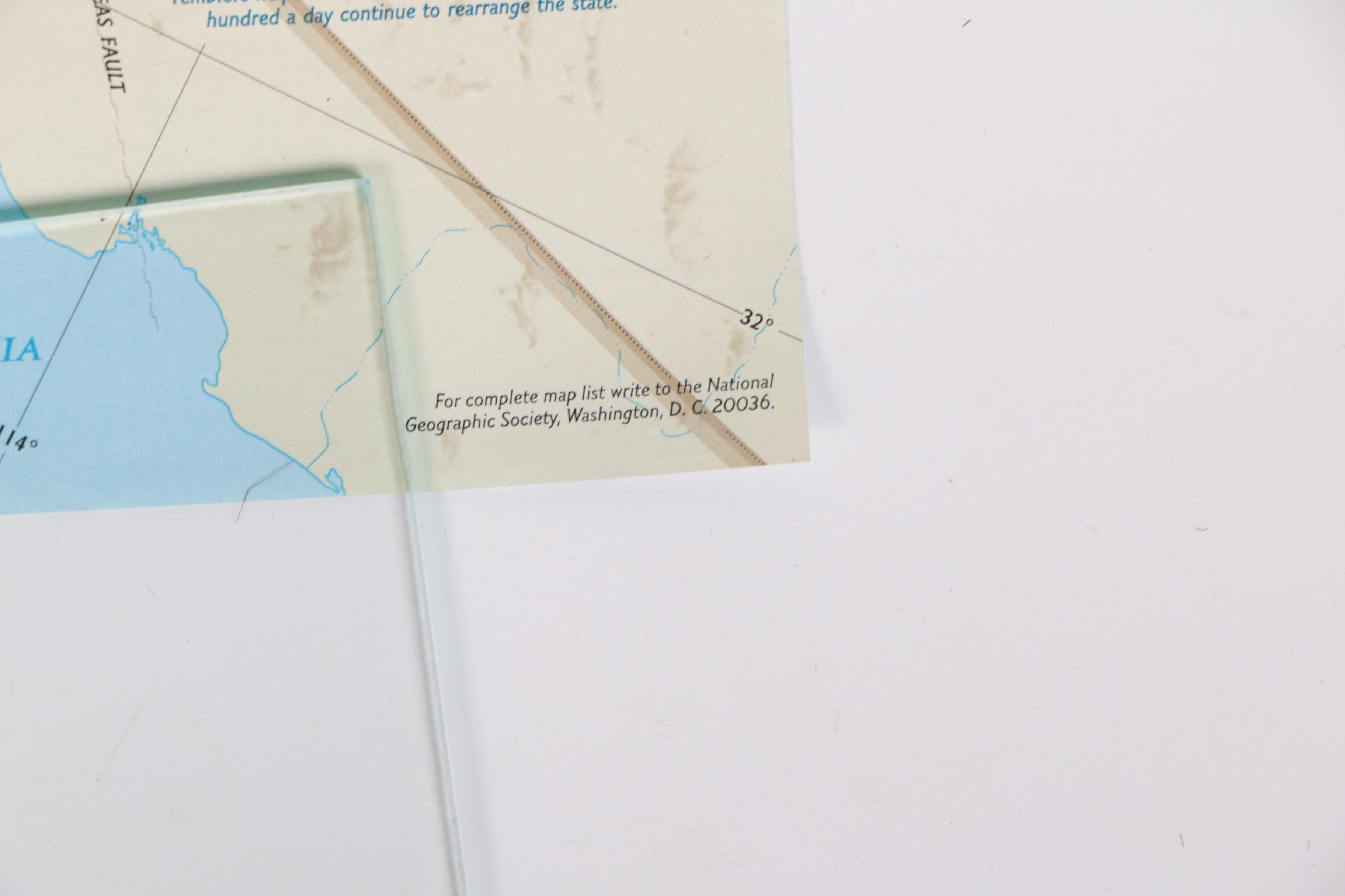 1990s National Geographic Society Maps of Japan, California and New York City