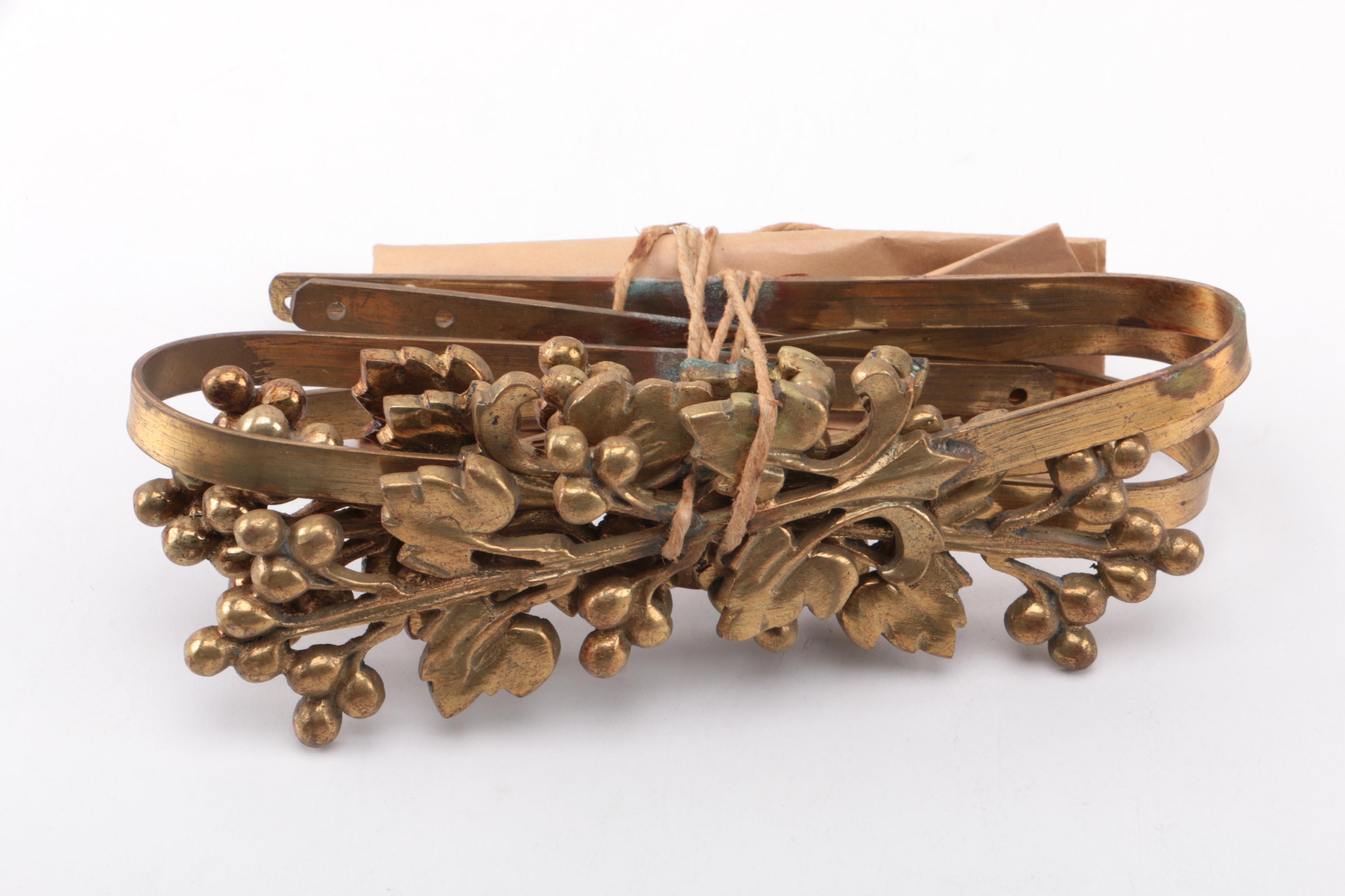 Brass Blossom Motif Handles and Brackets