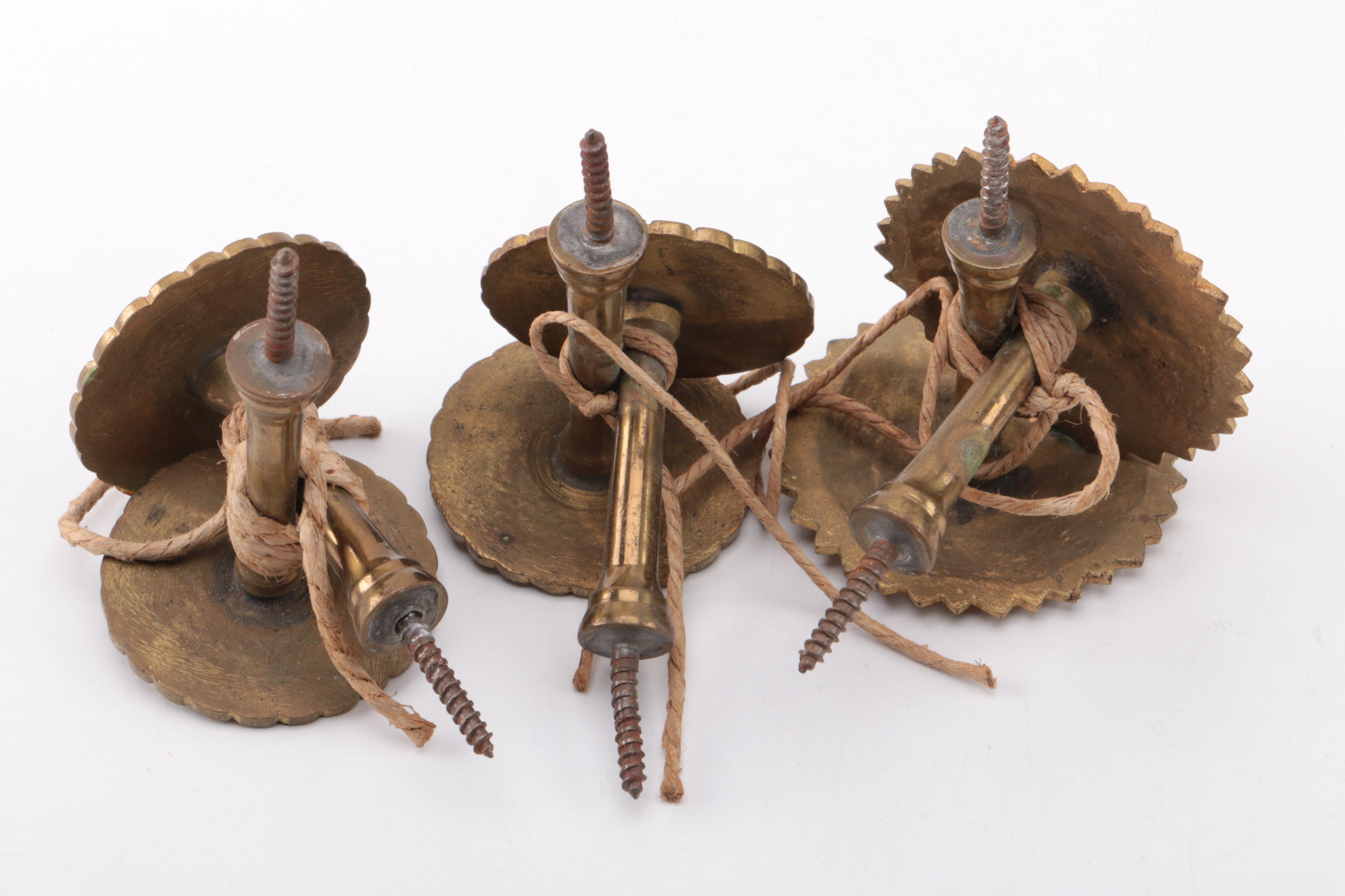 Brass Blossom Motif Handles and Brackets