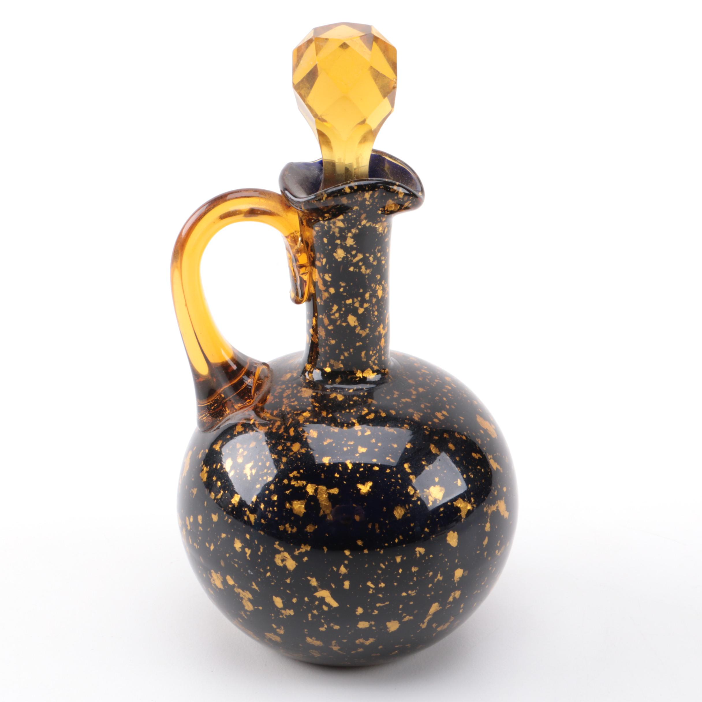 Amber Flecked Glass Cruet
