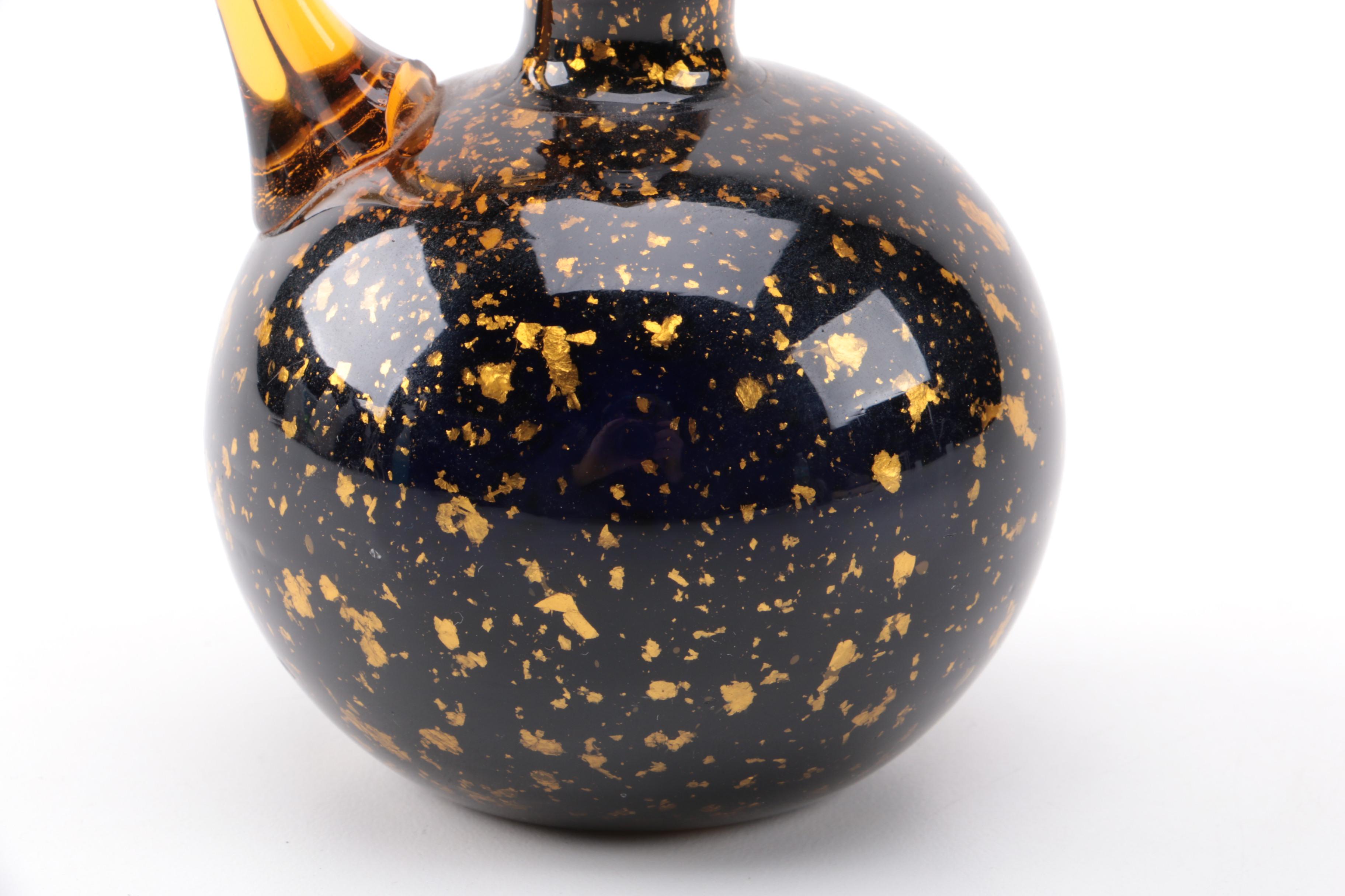 Amber Flecked Glass Cruet