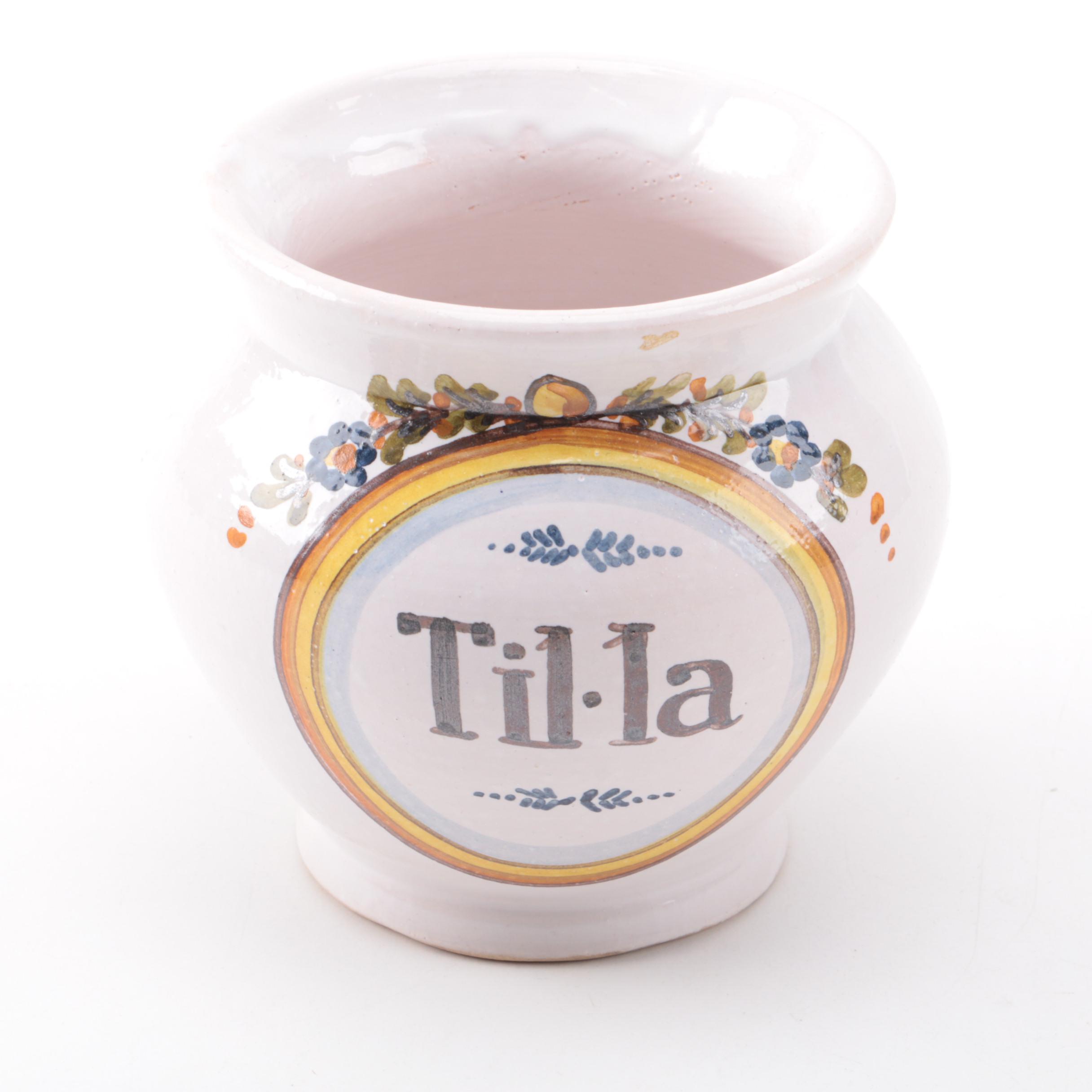 Spanish Stoneware Till-la Jar