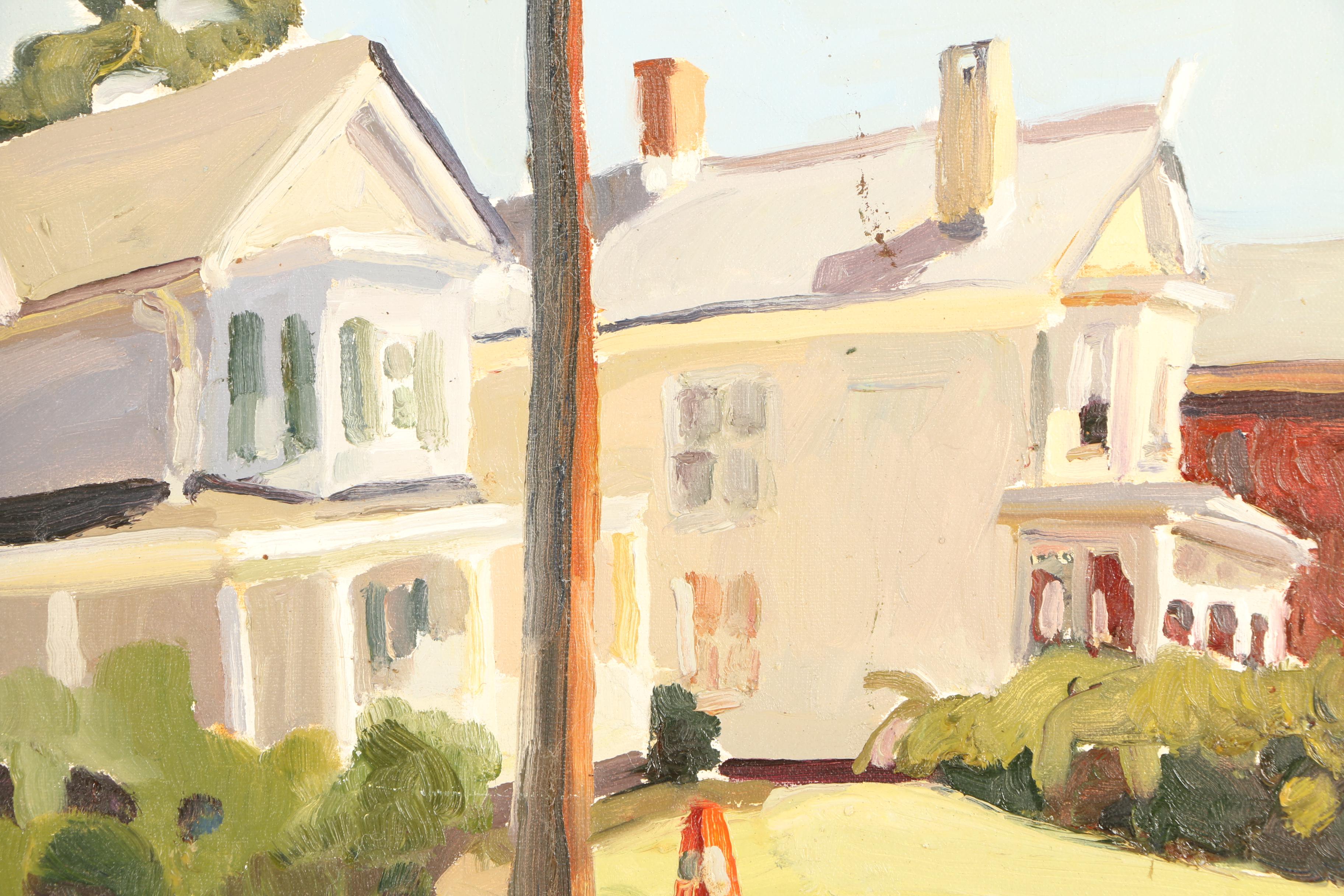 Pair of Oil Paintings on Canvas of Historic Country Homes