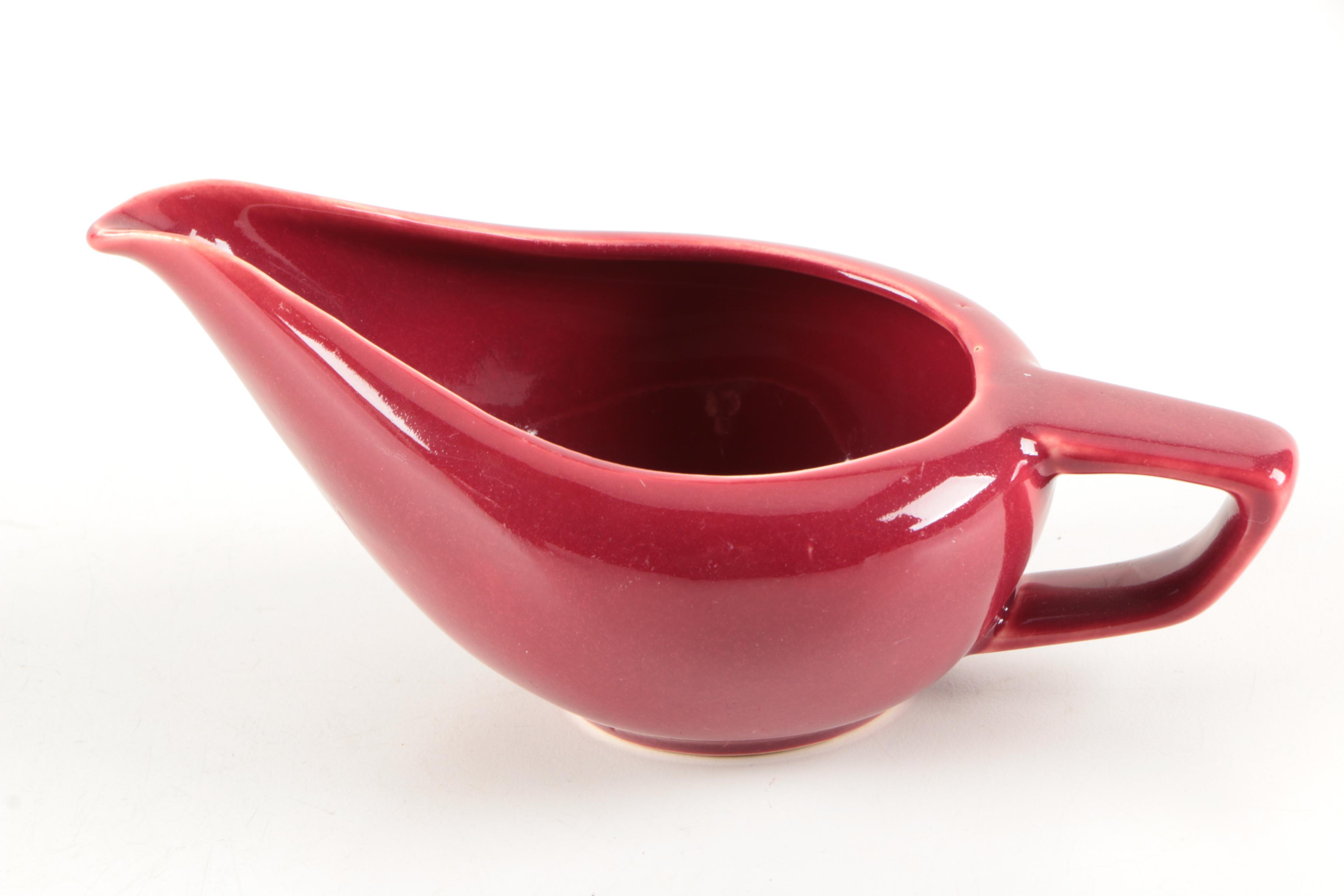 Vintage Bauer Pottery Tuna Baker with Gravy Boat