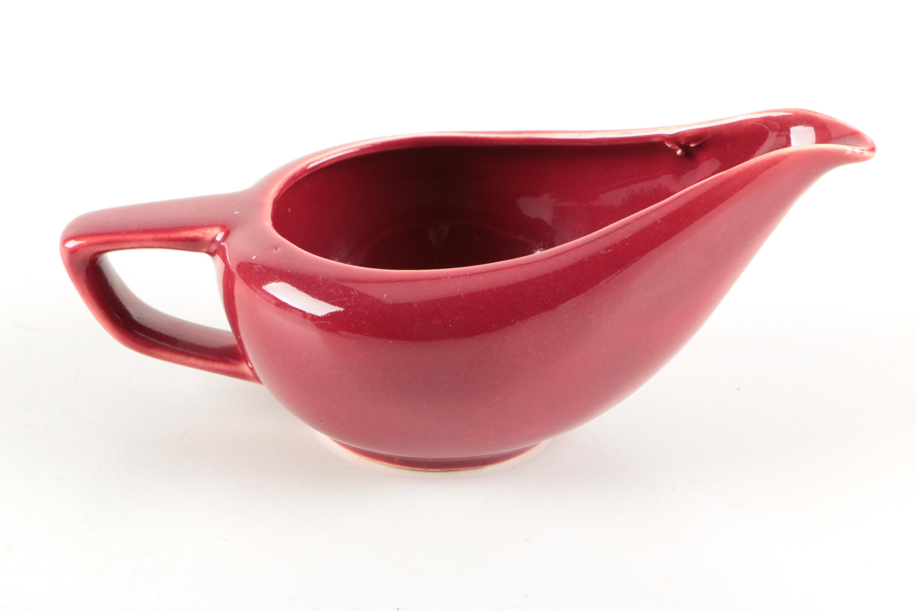 Vintage Bauer Pottery Tuna Baker with Gravy Boat