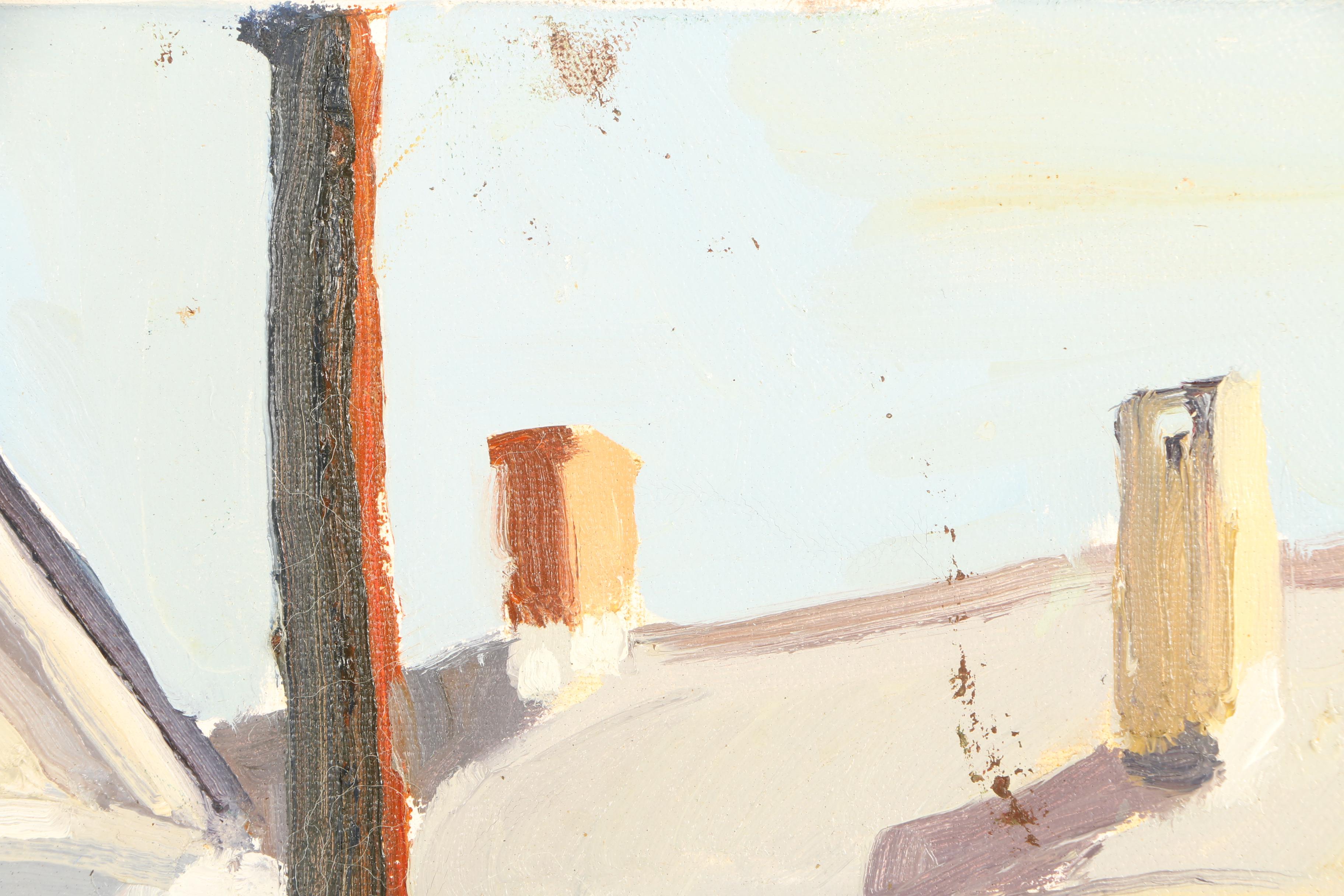 Pair of Oil Paintings on Canvas of Historic Country Homes