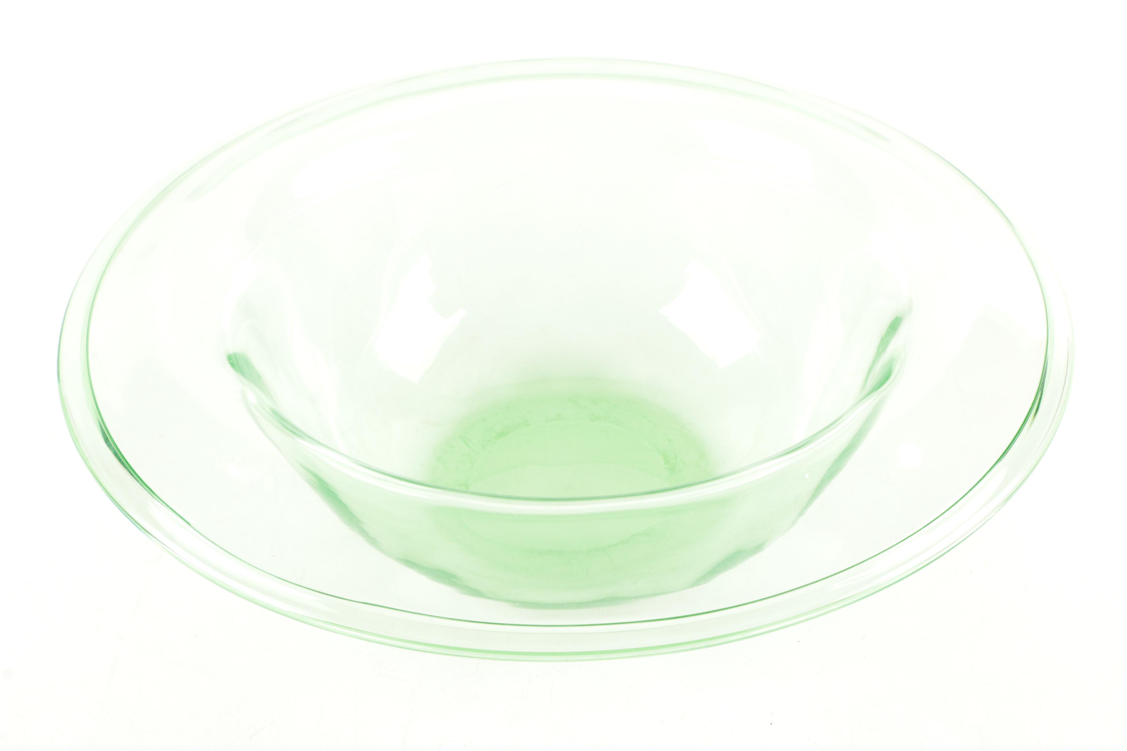 Vintage Green Glass Serveware Including Avon Emerald Green