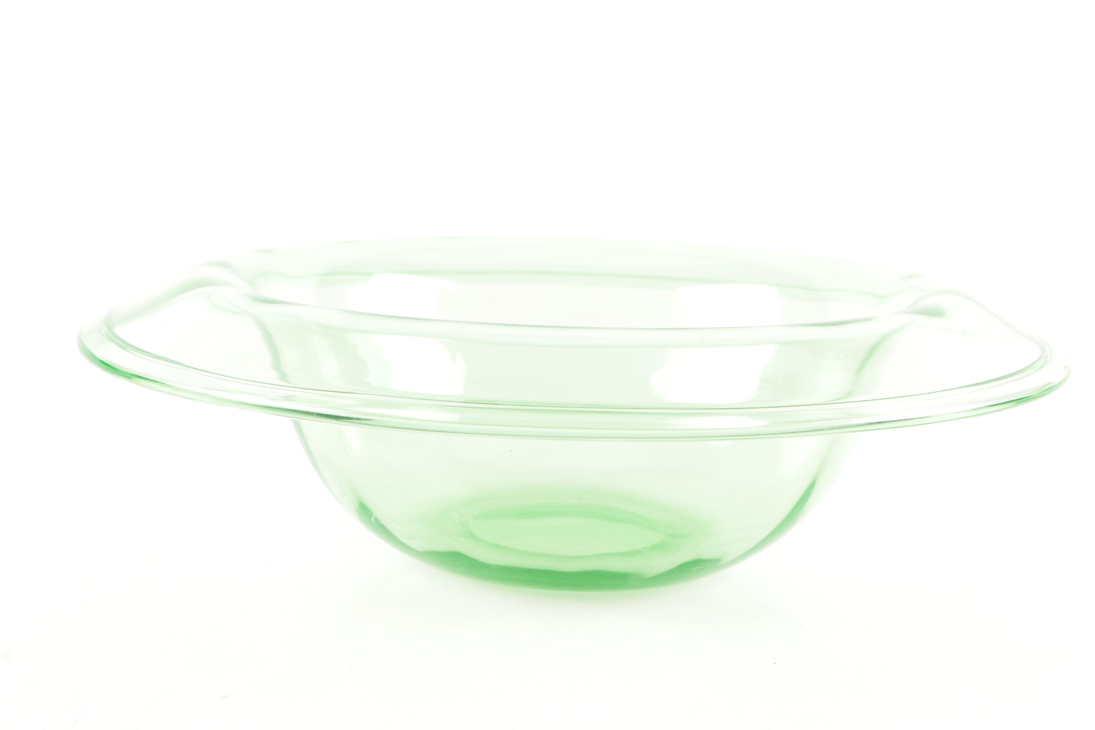 Vintage Green Glass Serveware Including Avon Emerald Green