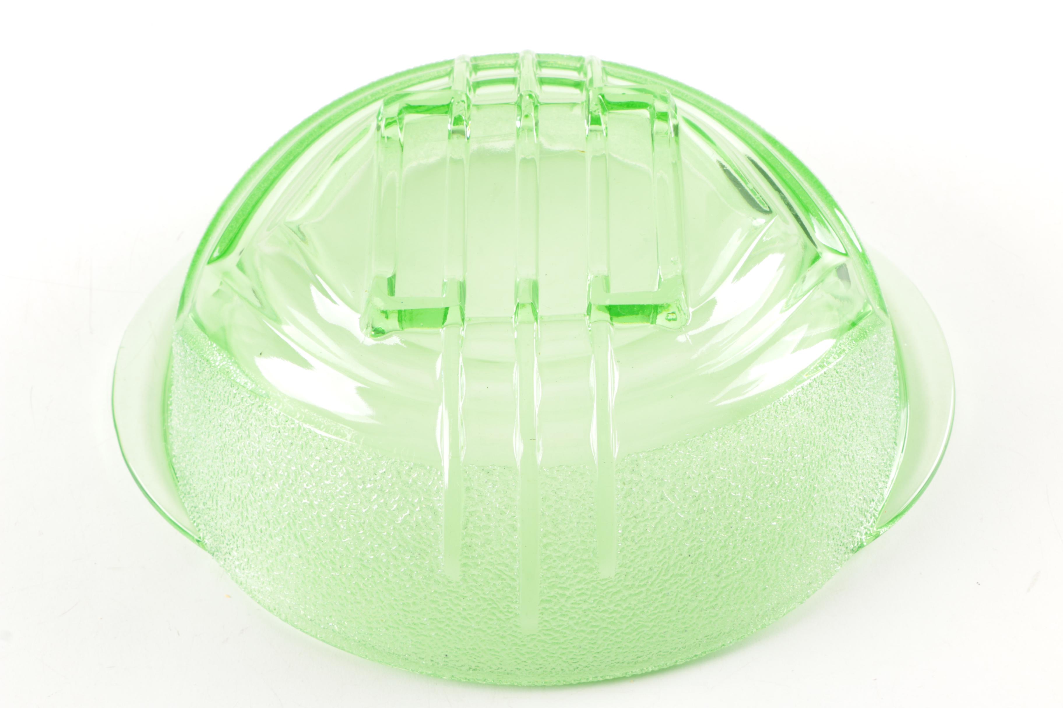 Vintage Green Glass Serveware Including Avon Emerald Green