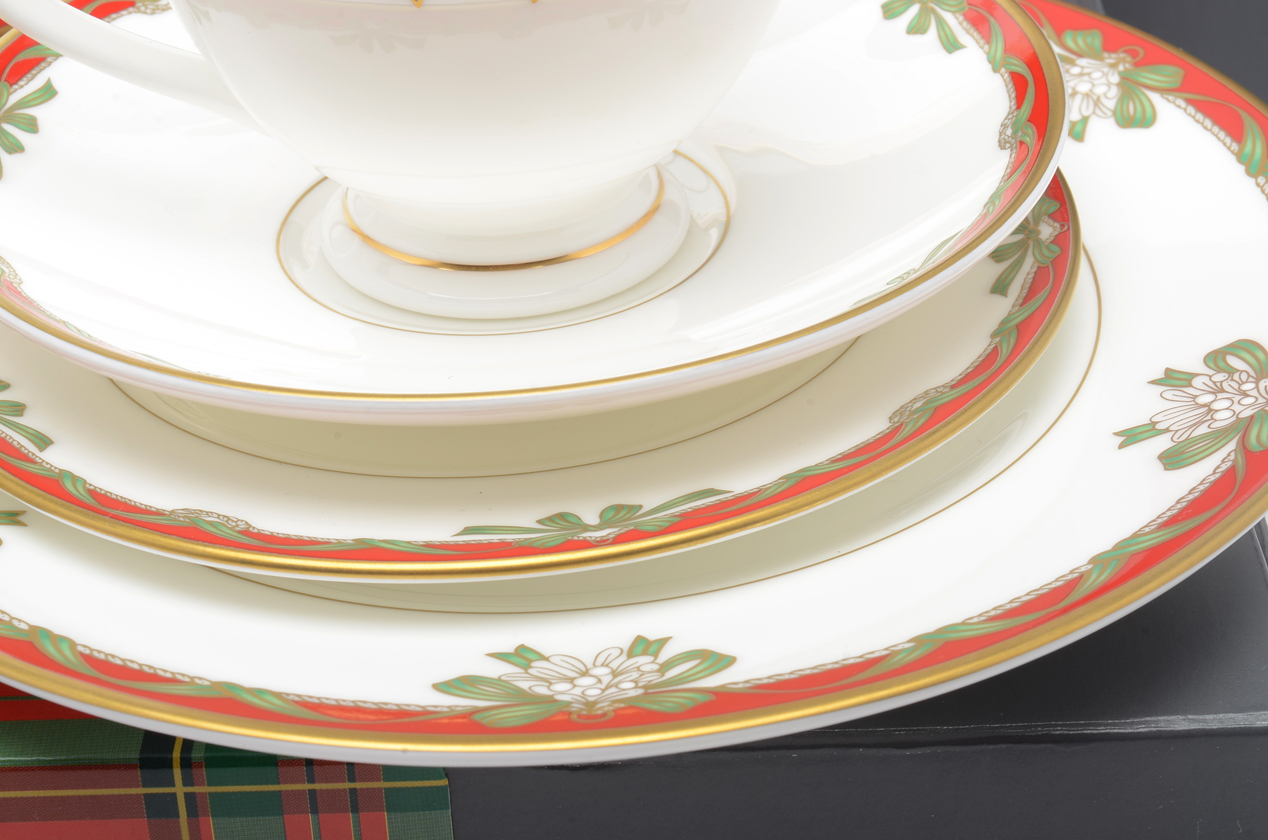 Waterford "Holiday Ribbons" China Place Setting for Six