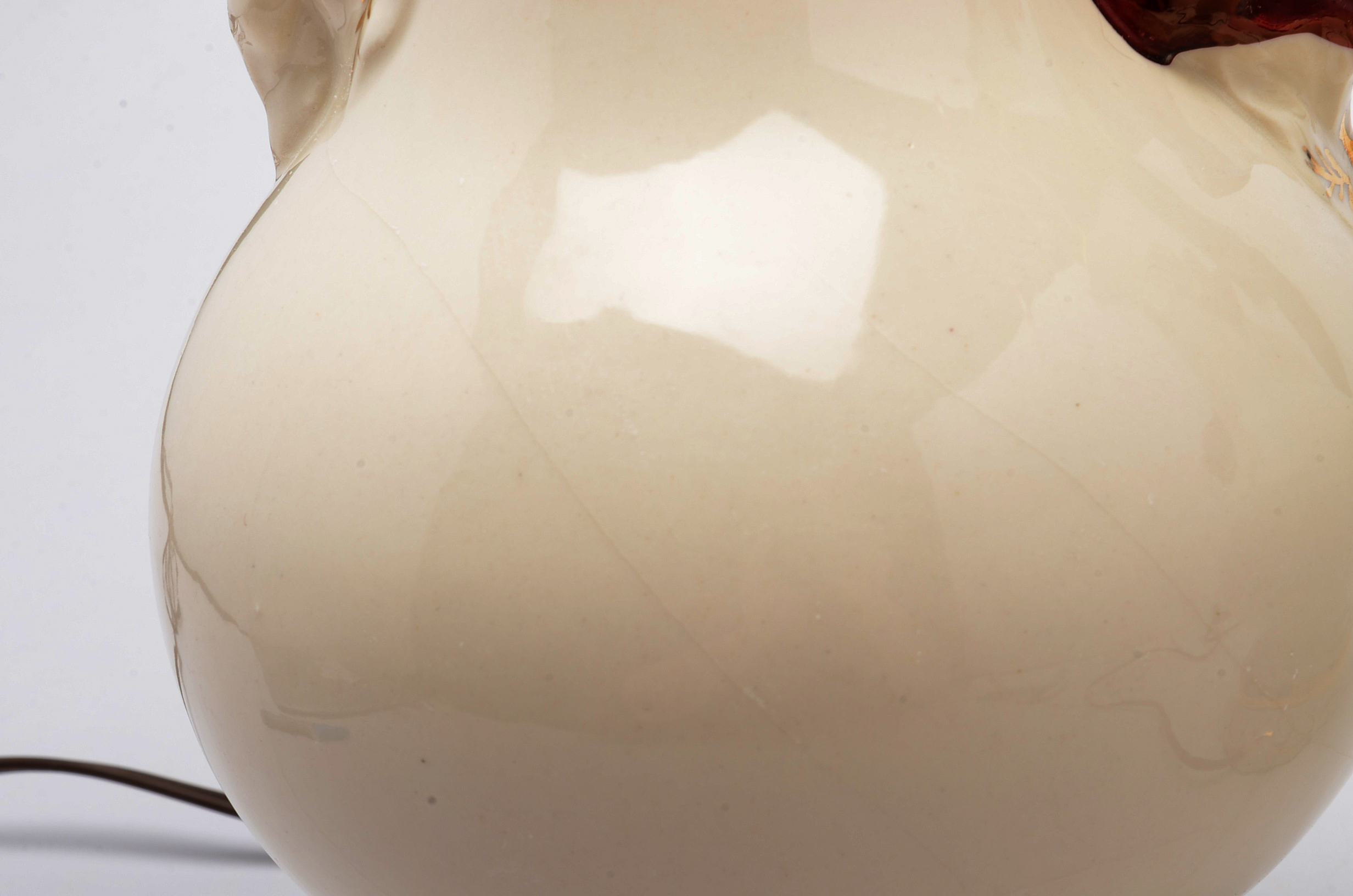 Pair of Vintage Lampcrafts American China Poinsettia Lamps