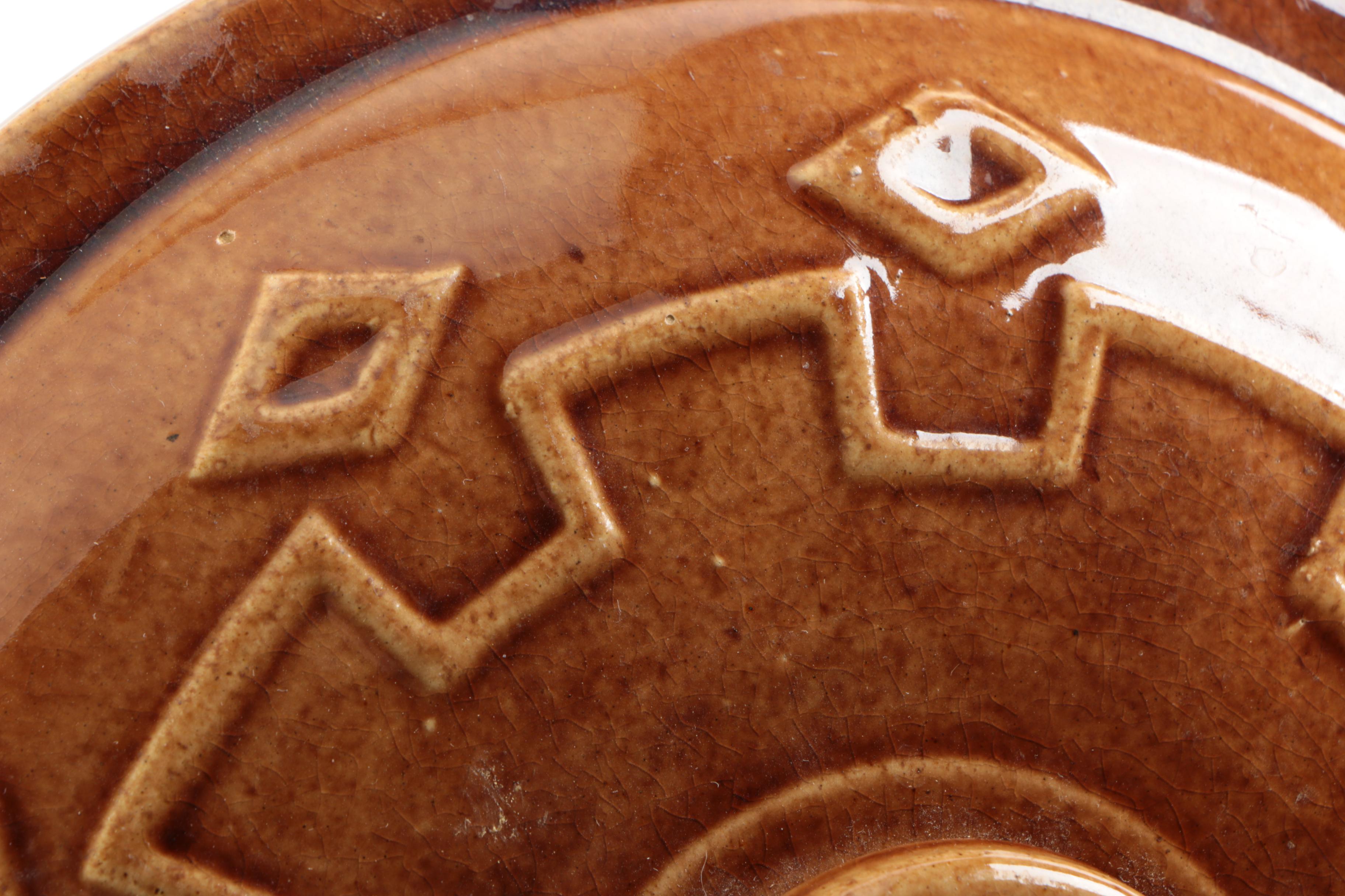 Brown Vintage Lidded Stoneware Bowl