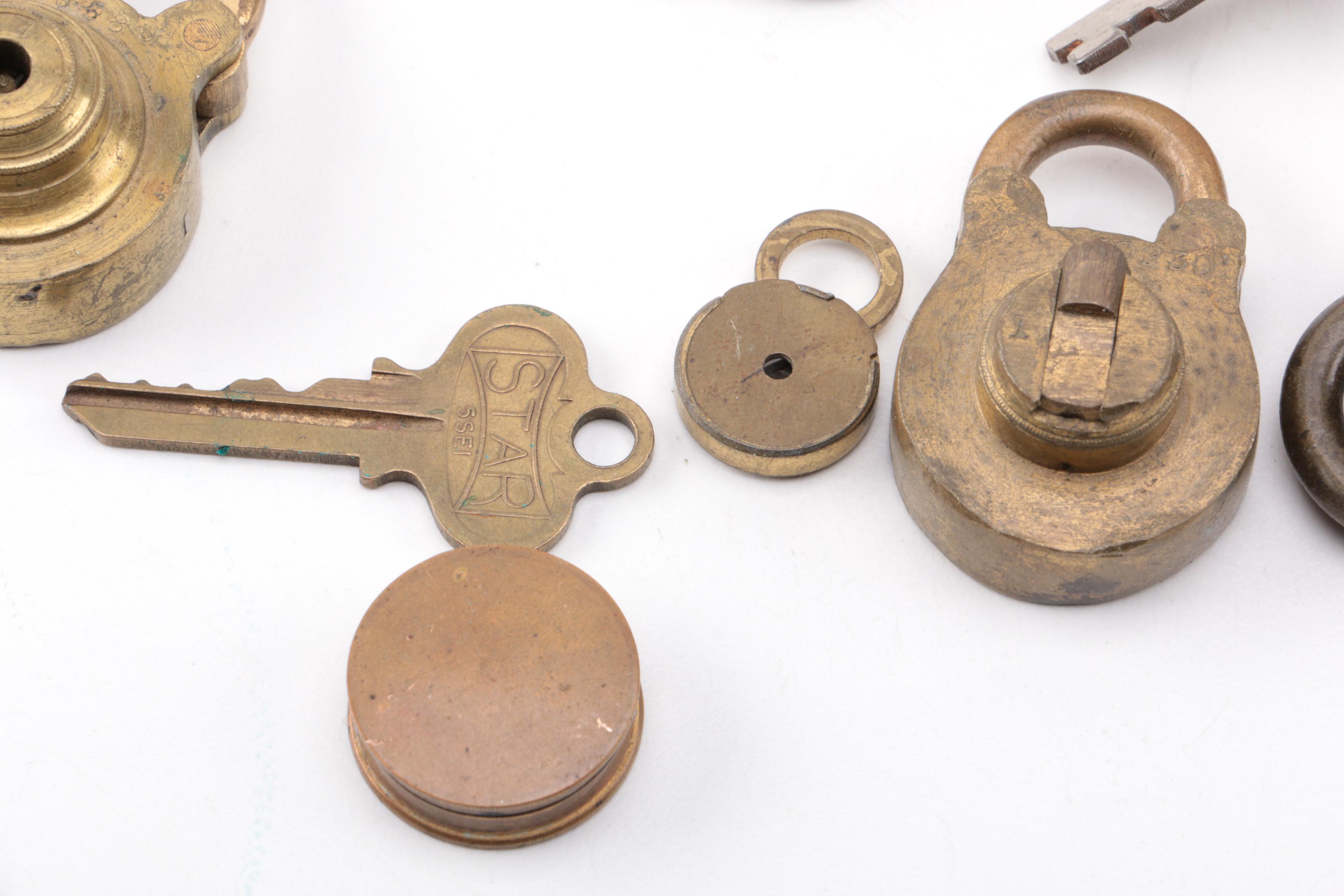 Selection of Brass Locks and Keys