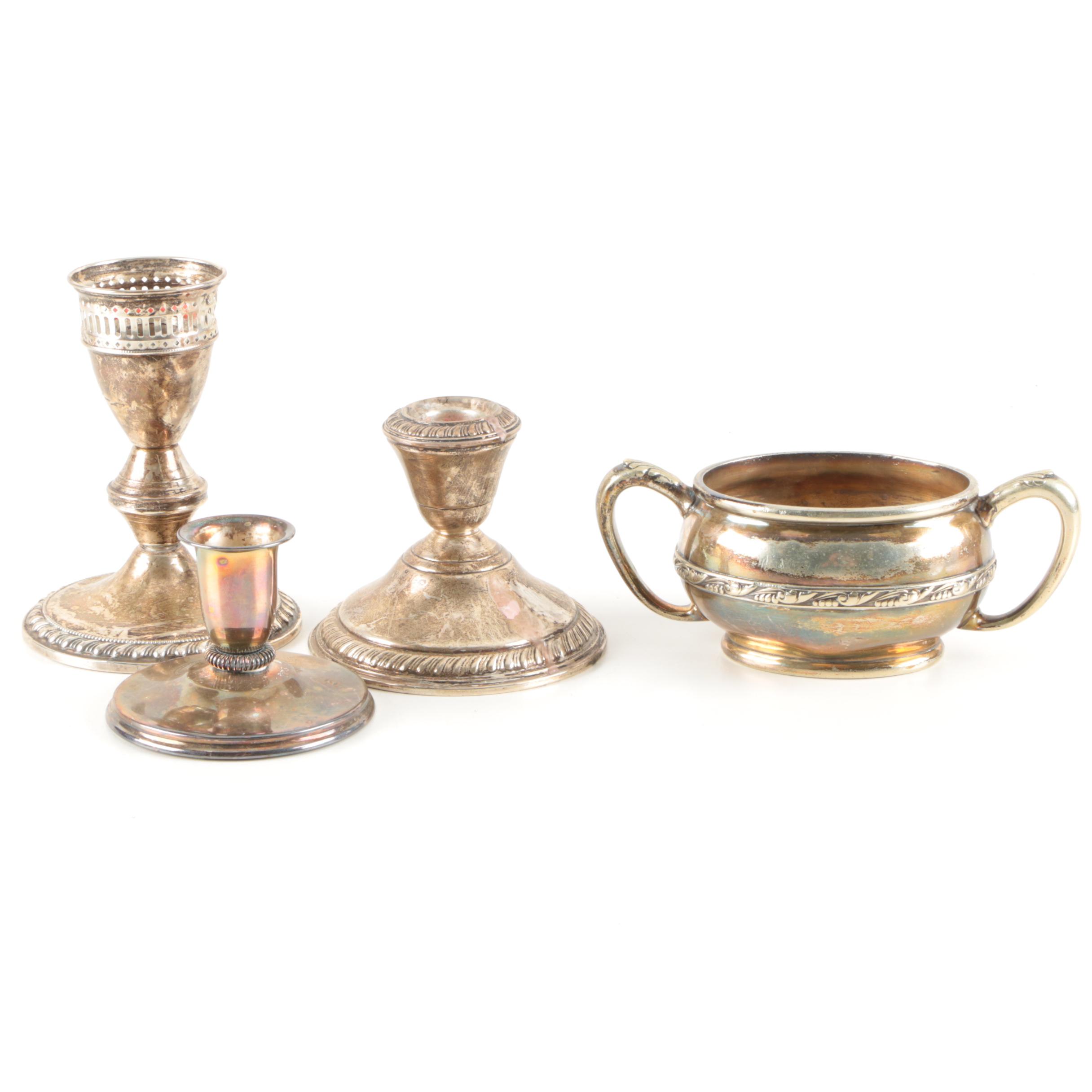 Duchin Creation Weighted Sterling Candleholder with Additional Décor