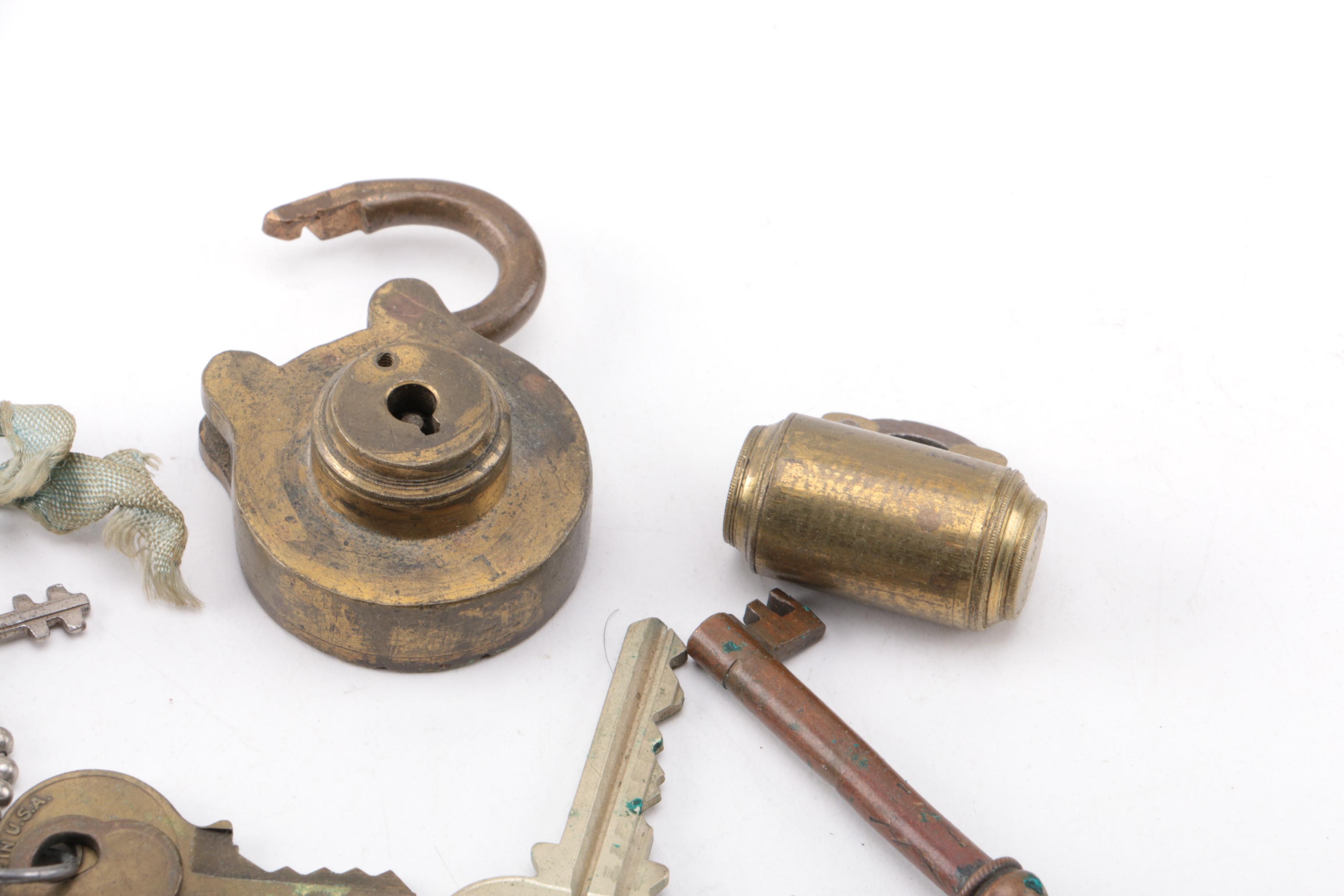 Selection of Brass Locks and Keys
