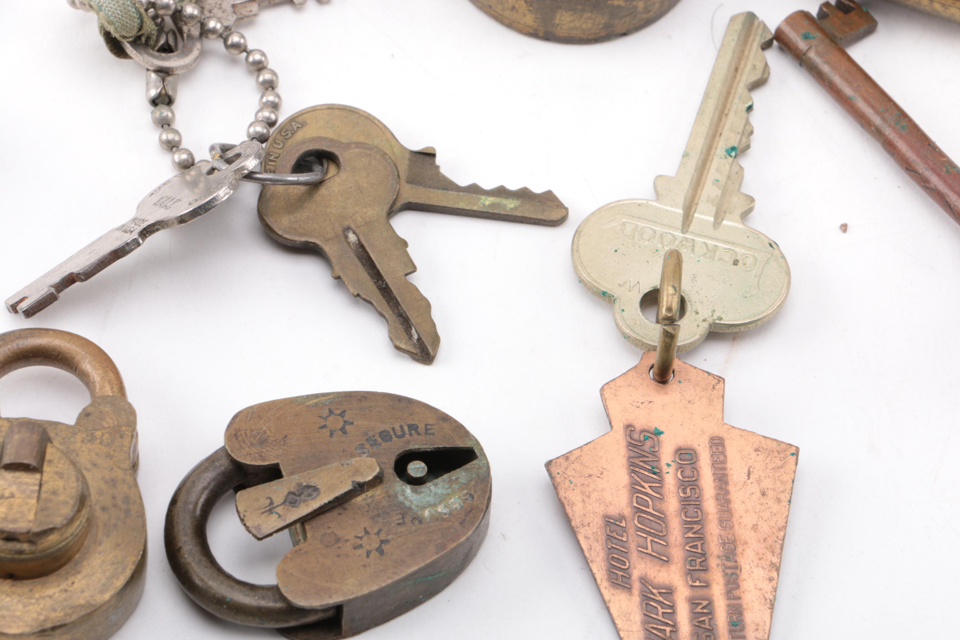 Selection of Brass Locks and Keys