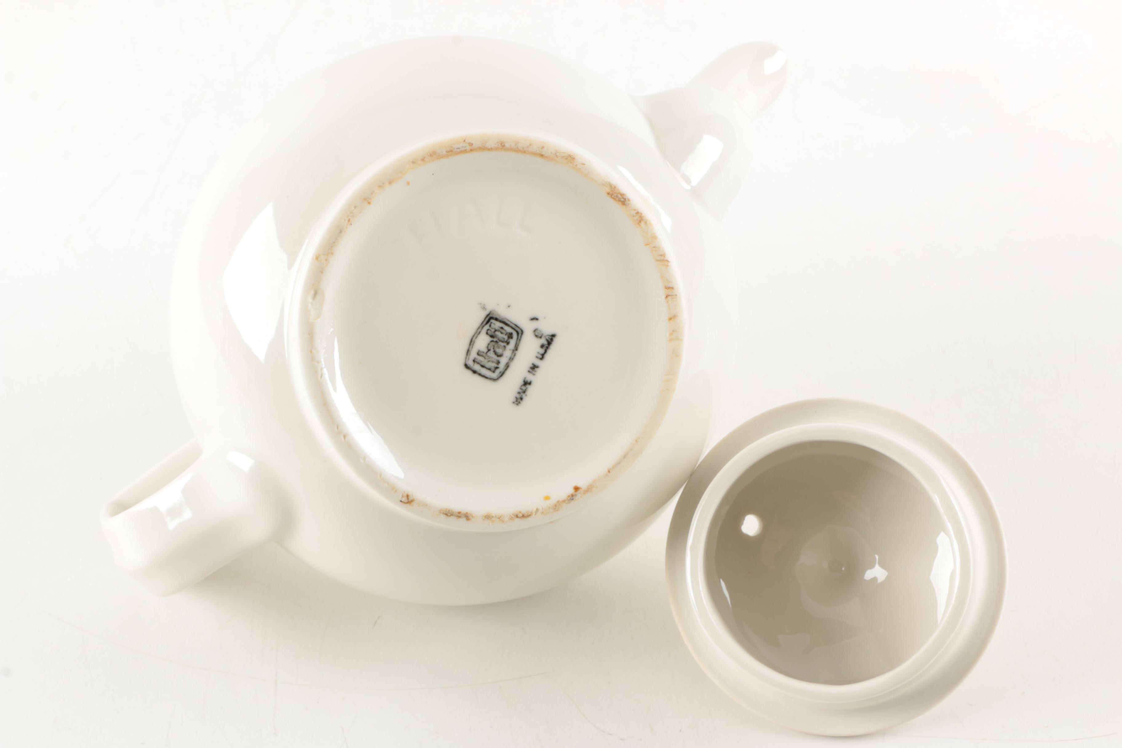 Hall White Teapot and Creamer