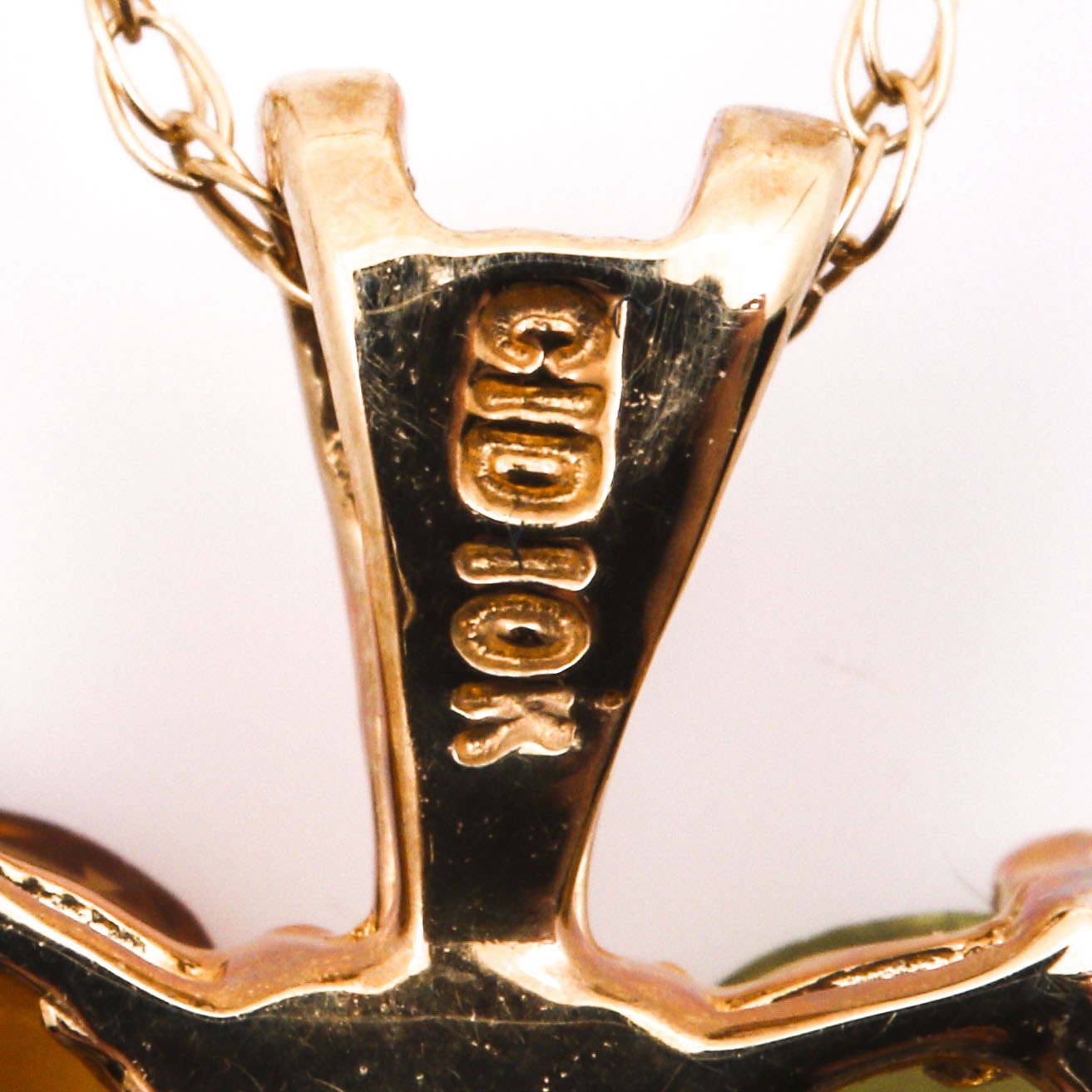 10K Yellow Gold Gemstone Heart Pendant Necklace