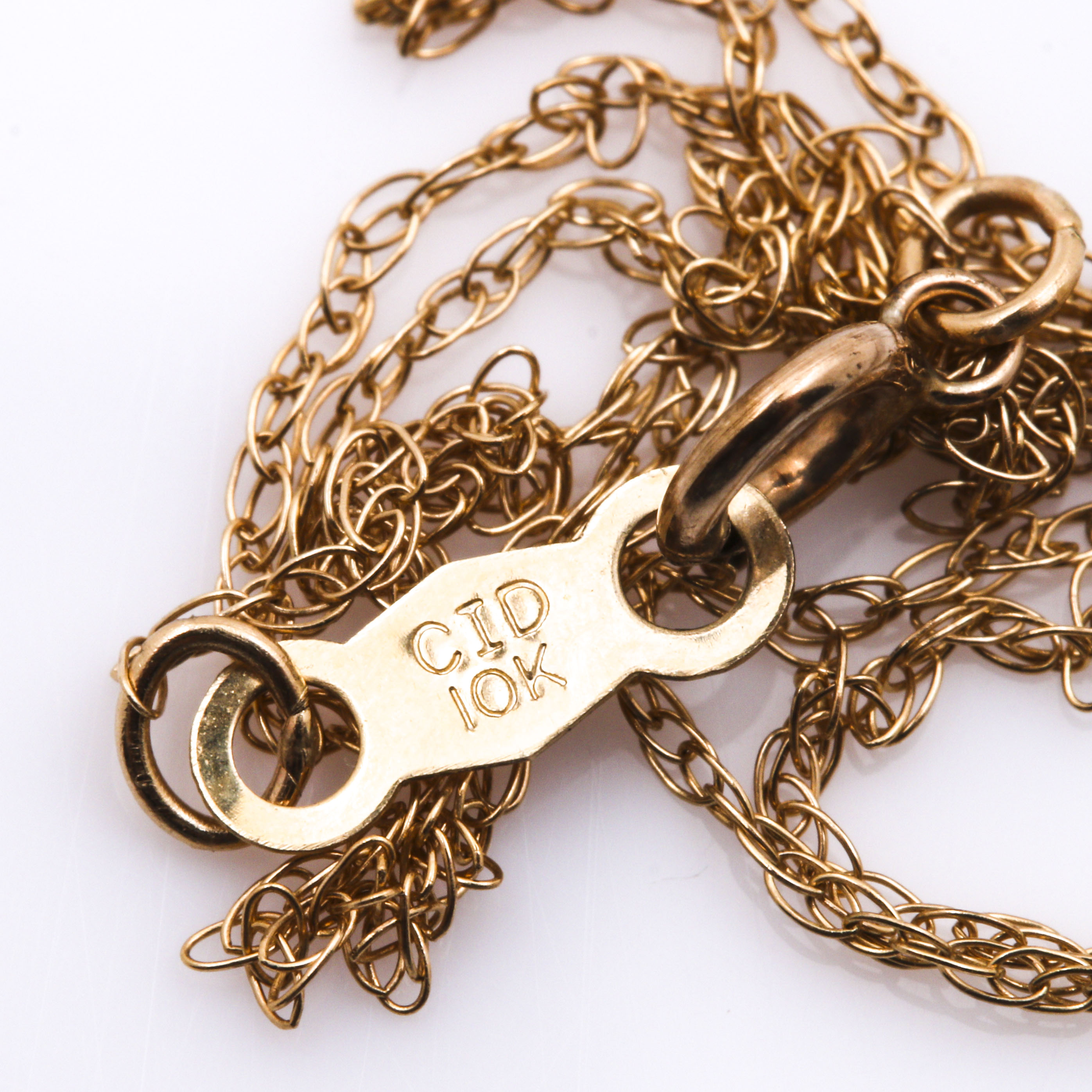 10K Yellow Gold Gemstone Heart Pendant Necklace