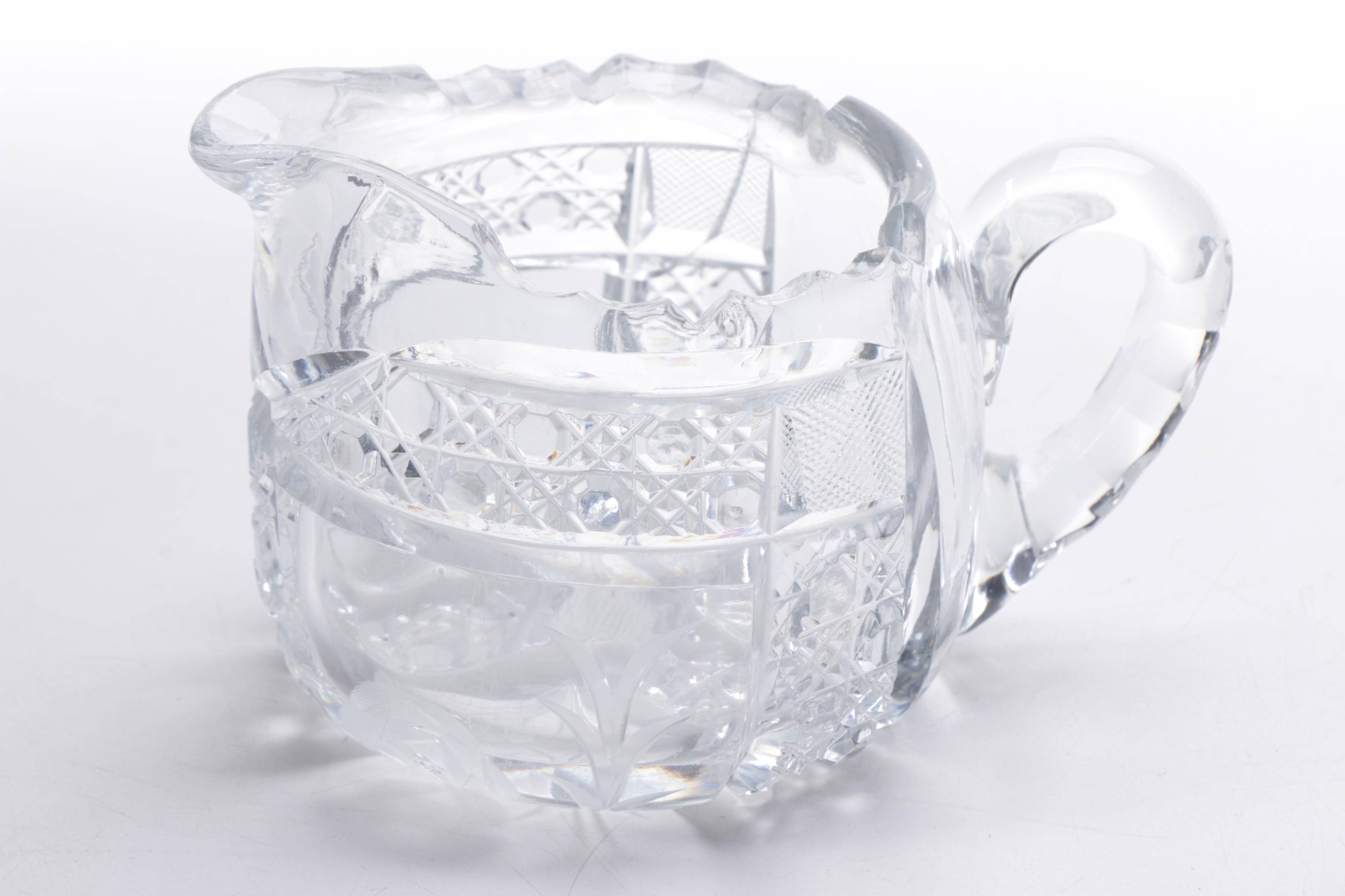 Antique and Vintage Cut Glass and Crystal Tableware including American Brilliant