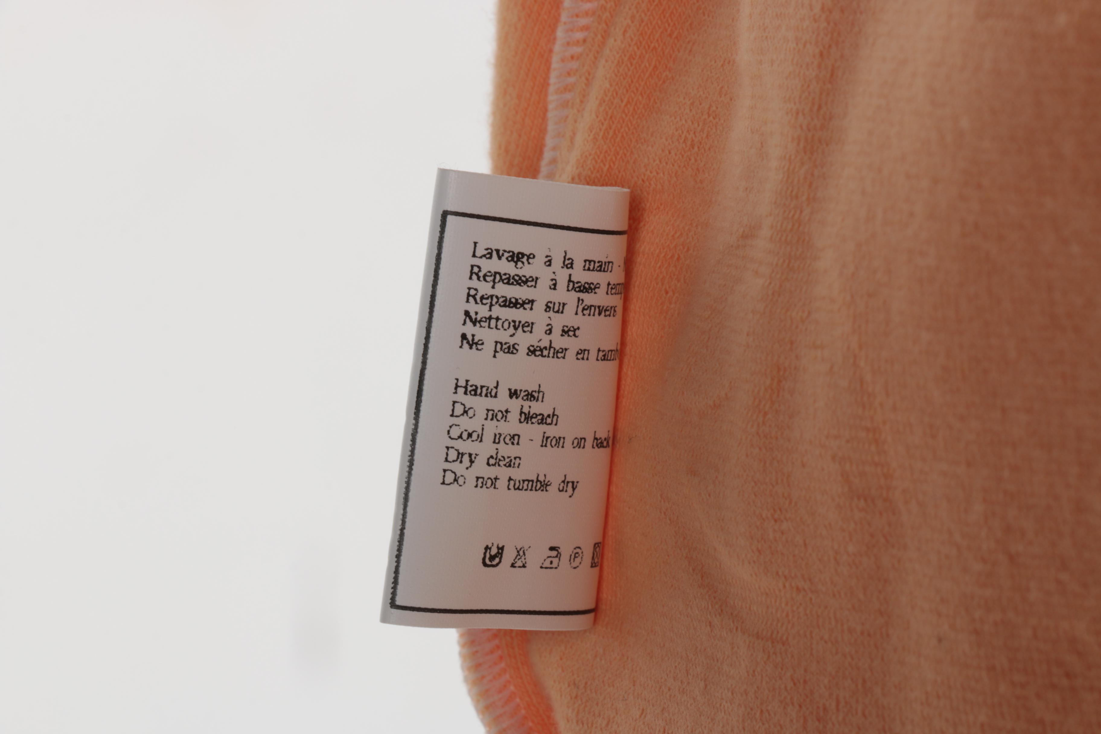 Chanel Orange Velour CC Logo Cardigan