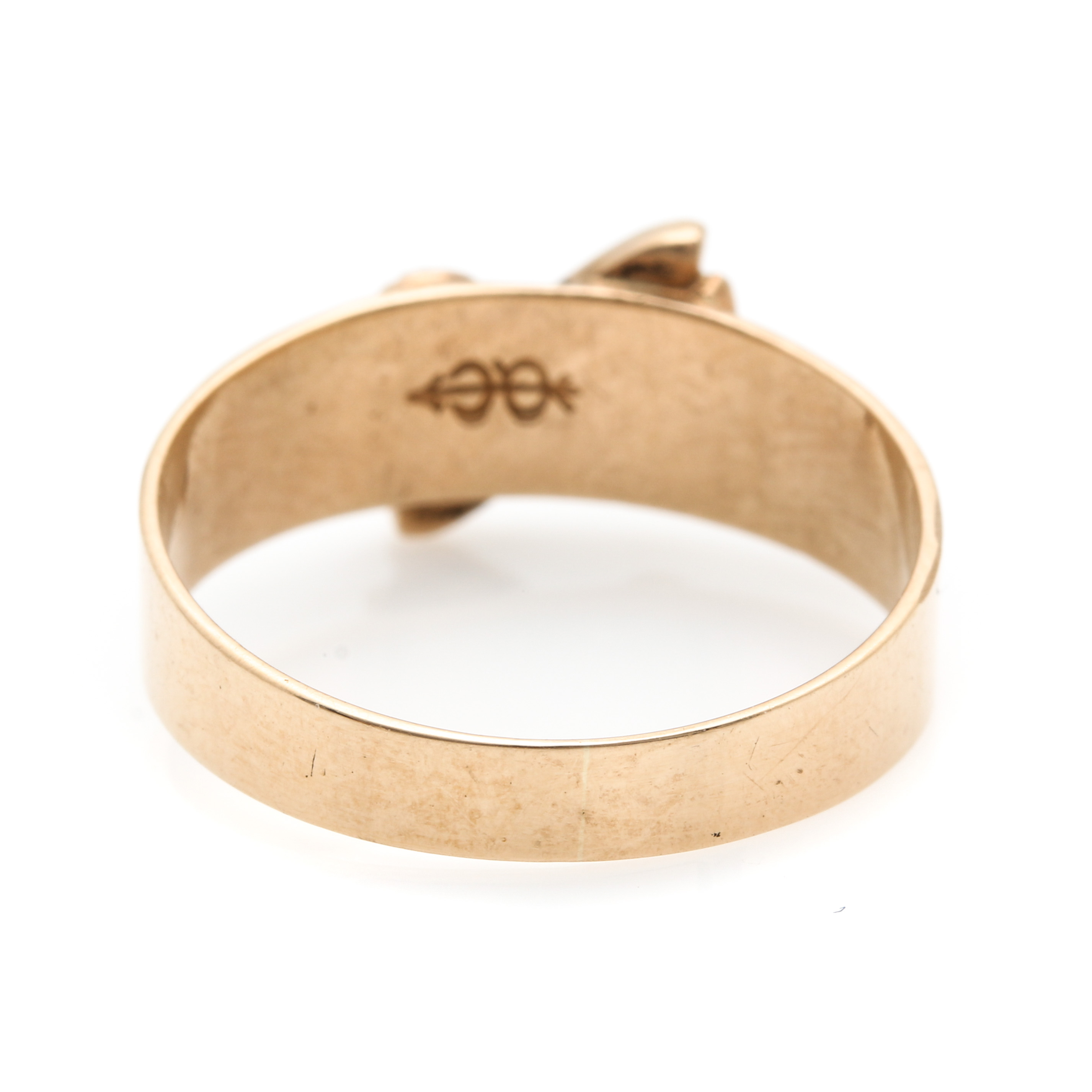 10K Yellow Gold Green Glass and Seed Pearl Ring