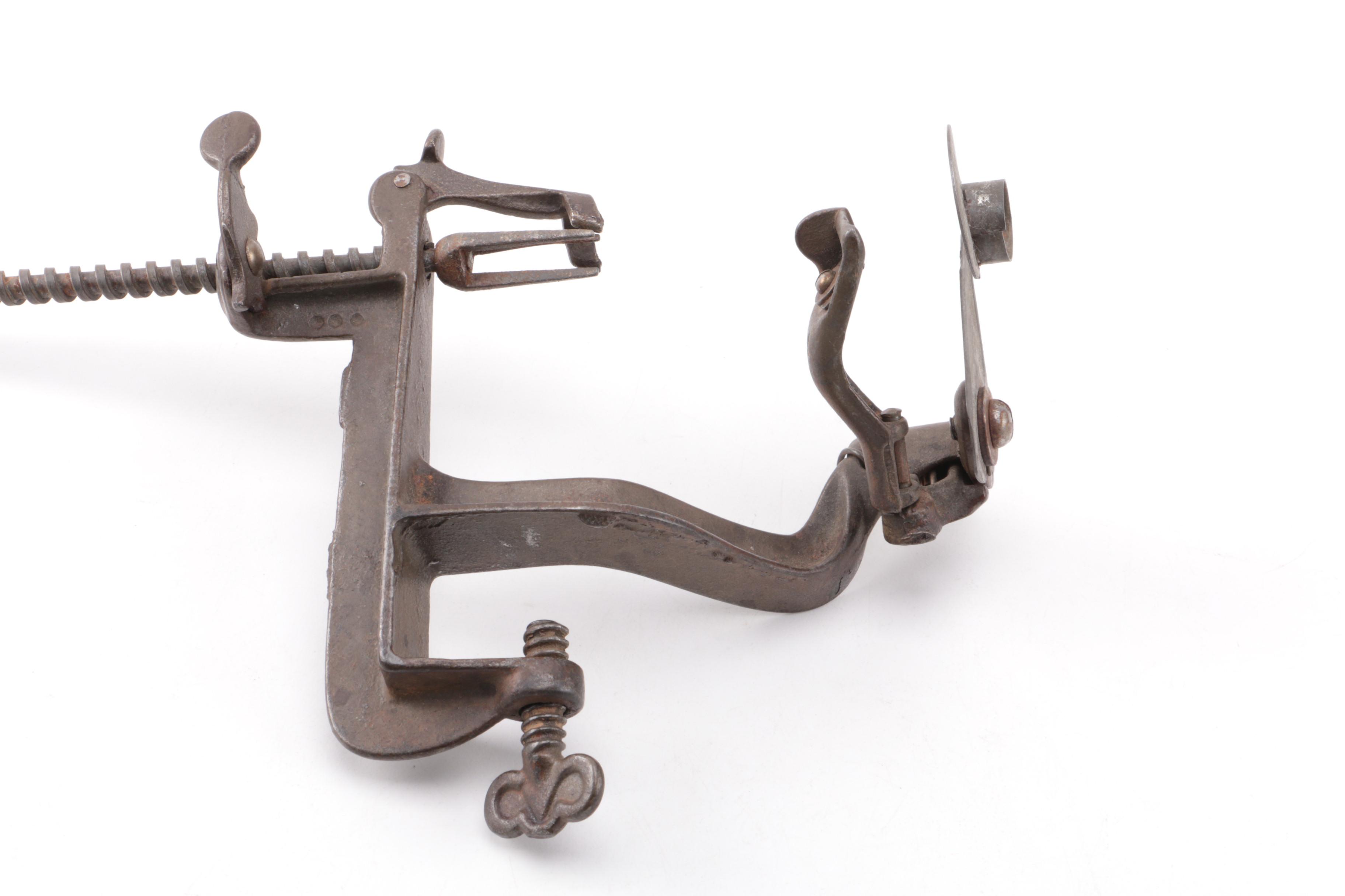 Table-Mounted Hand-Cranked Apple Peeler and Corer