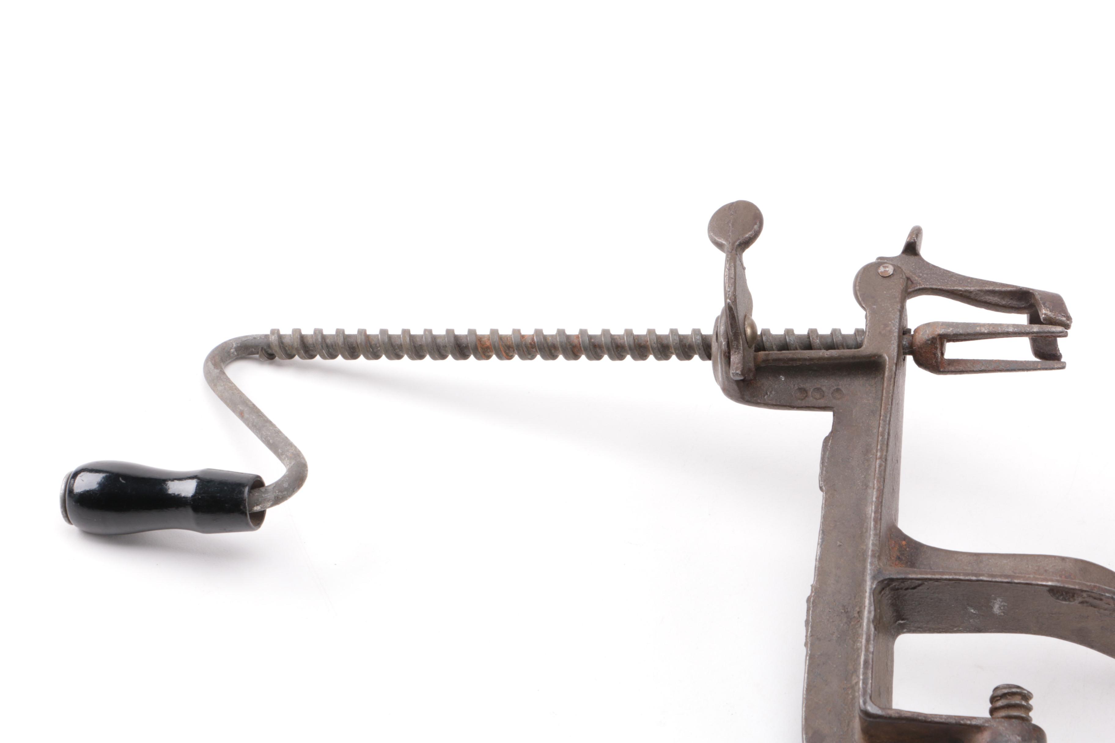 Table-Mounted Hand-Cranked Apple Peeler and Corer