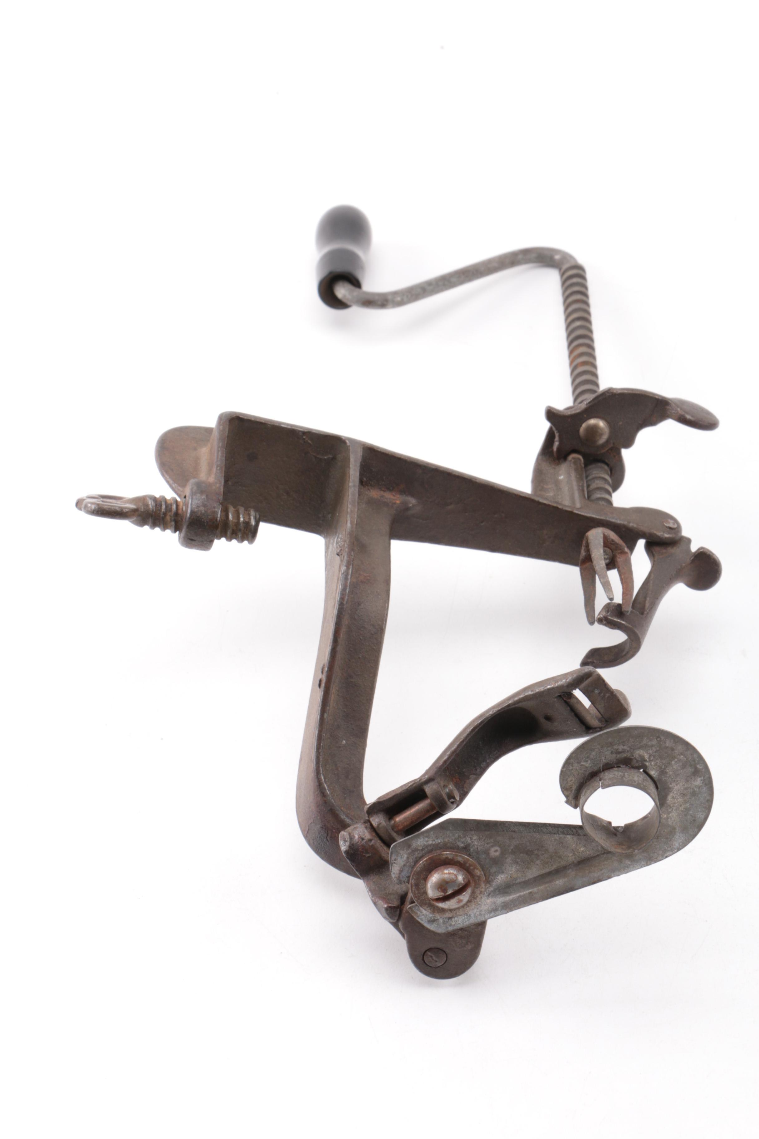 Table-Mounted Hand-Cranked Apple Peeler and Corer