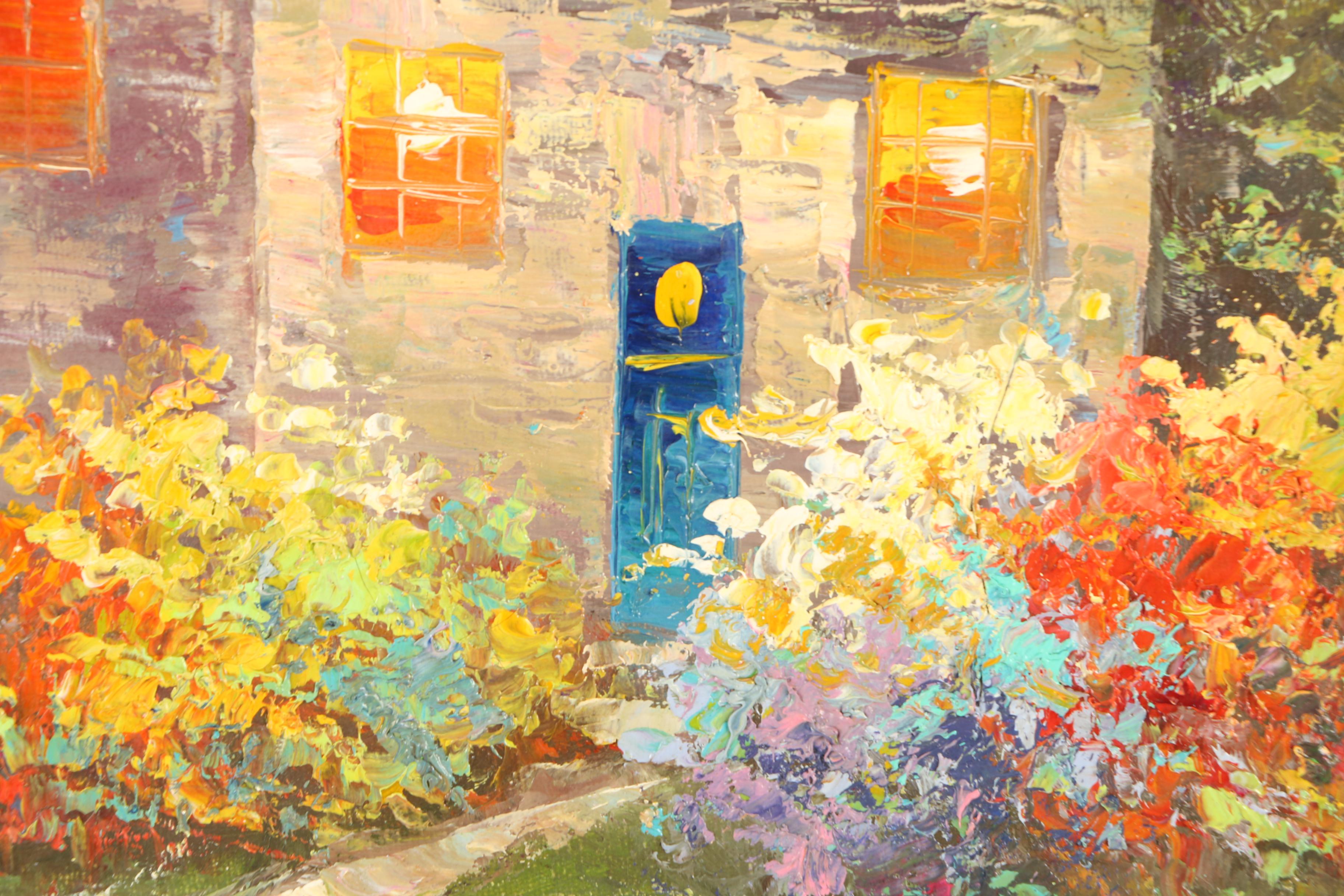 Oil Painting on Canvas of a Cottage in the Woods