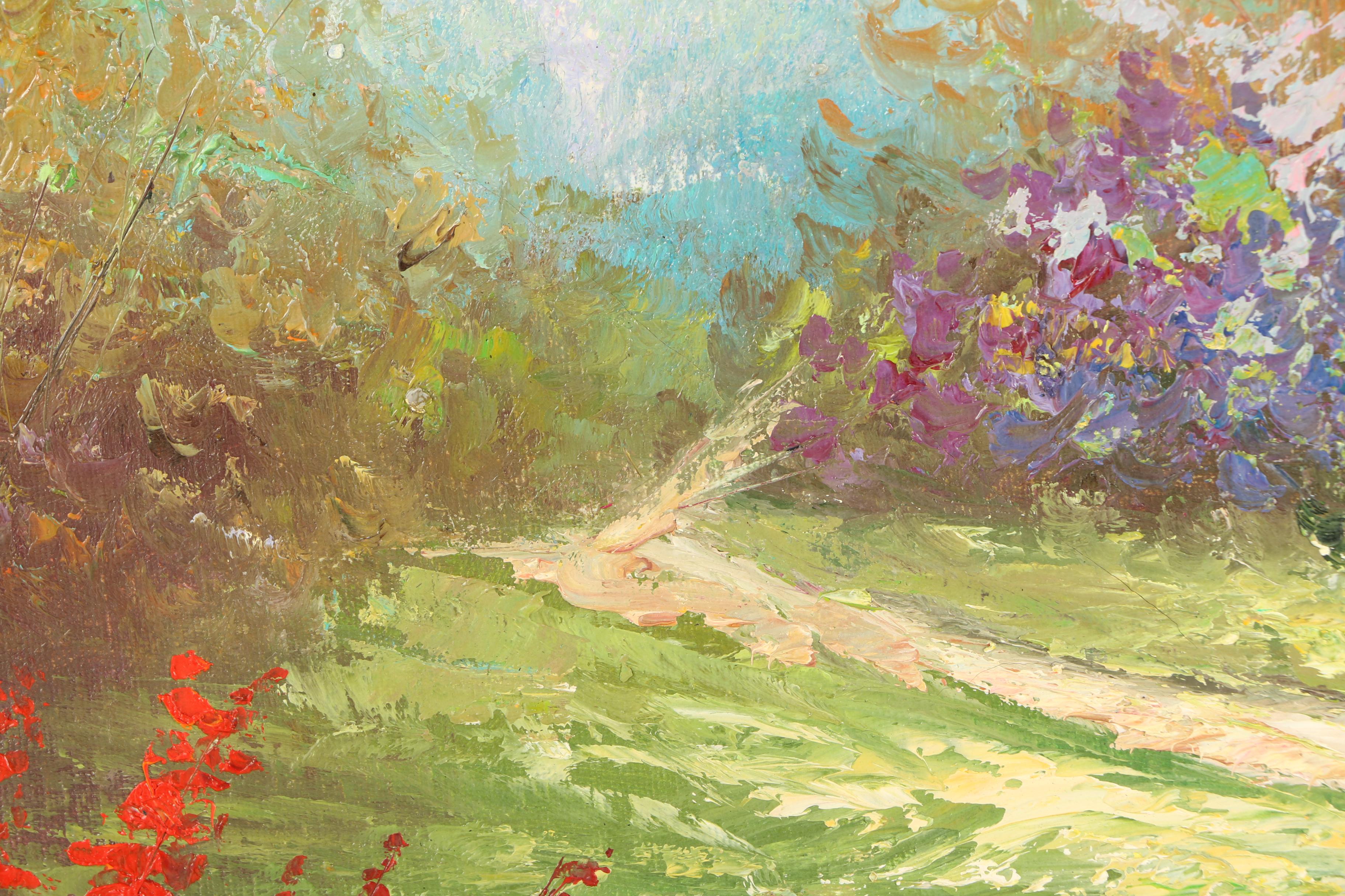 Oil Painting on Canvas of a Cottage in the Woods