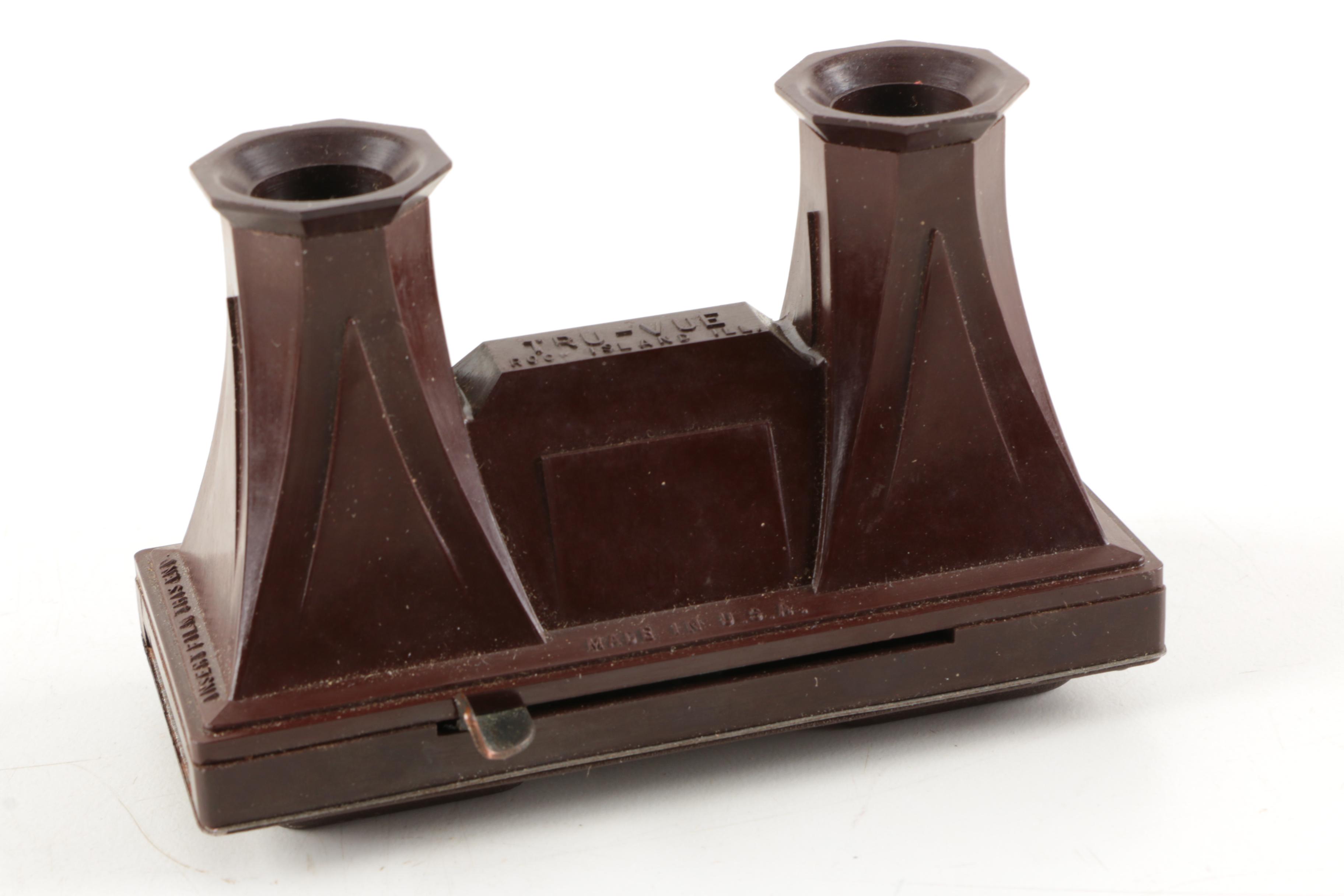 Vintage 1930's Art Deco Style Tru-Vue Three Dimensional Film Viewer And Film