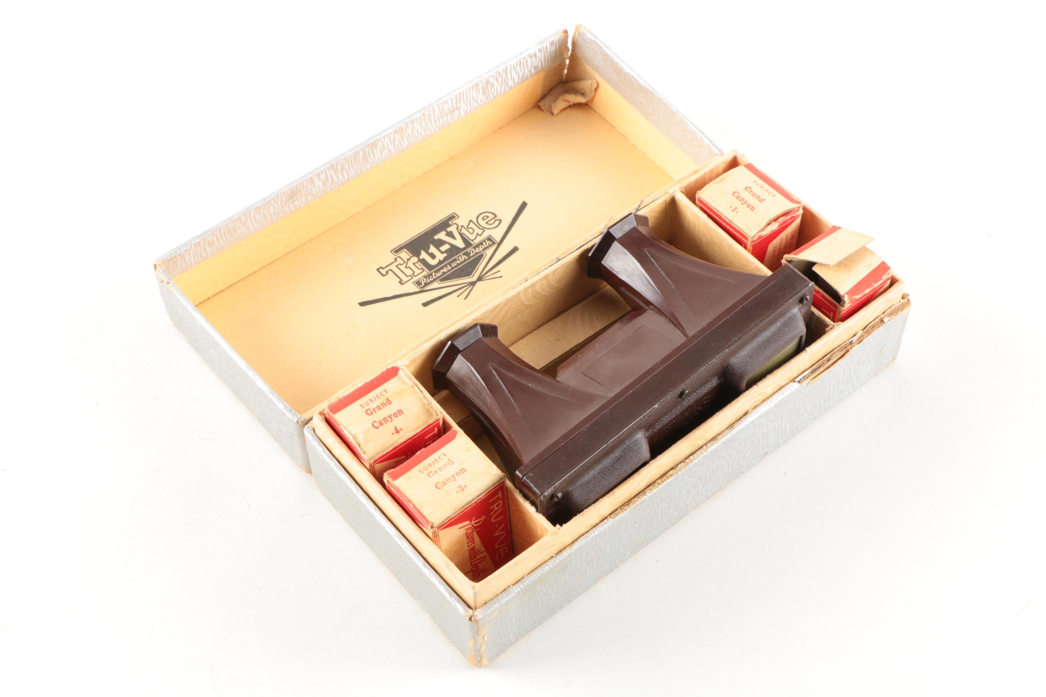 Vintage 1930's Art Deco Style Tru-Vue Three Dimensional Film Viewer And Film