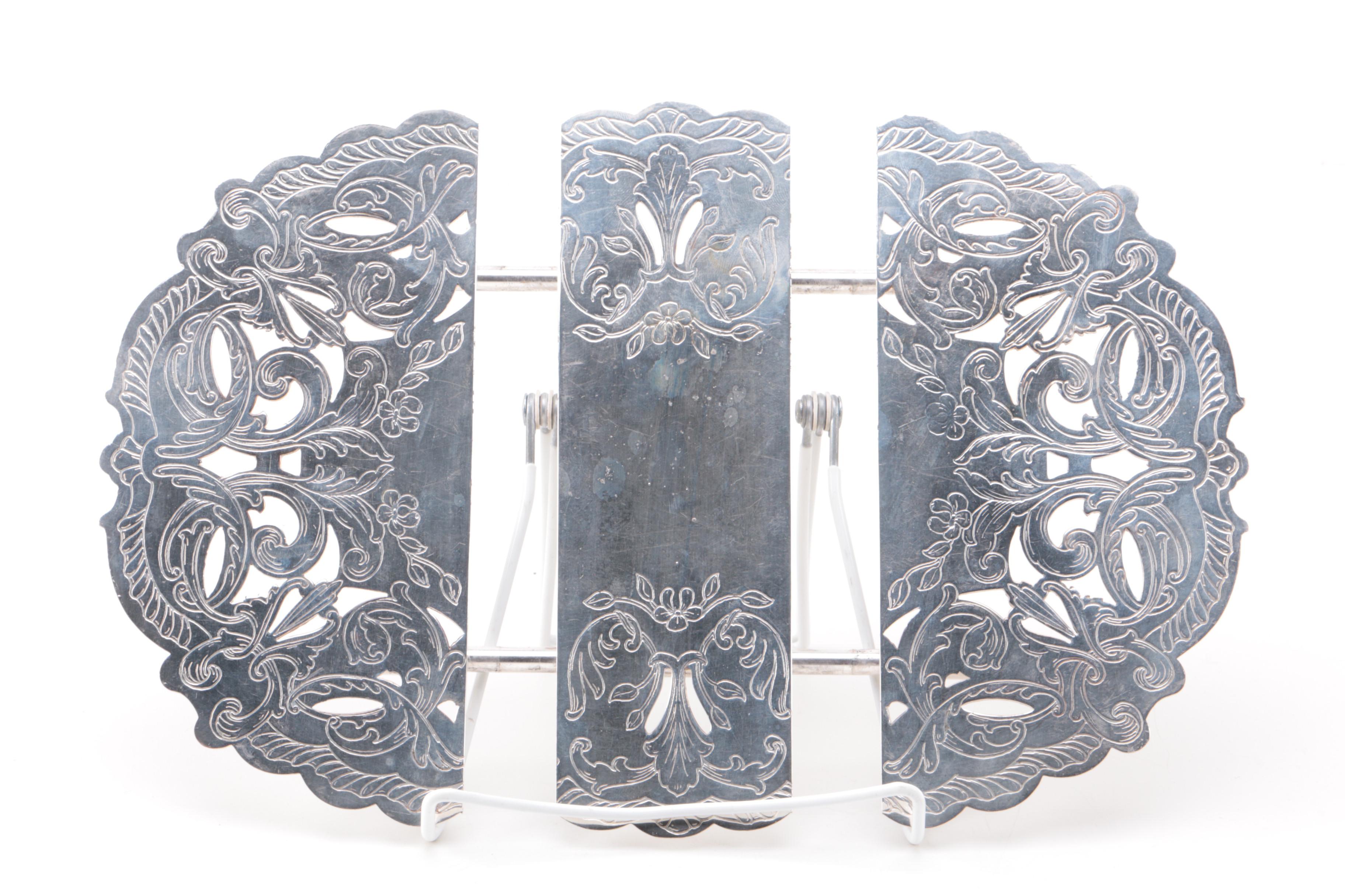 Silver Plate Serving Trays and Expanding Trivet Including Towle