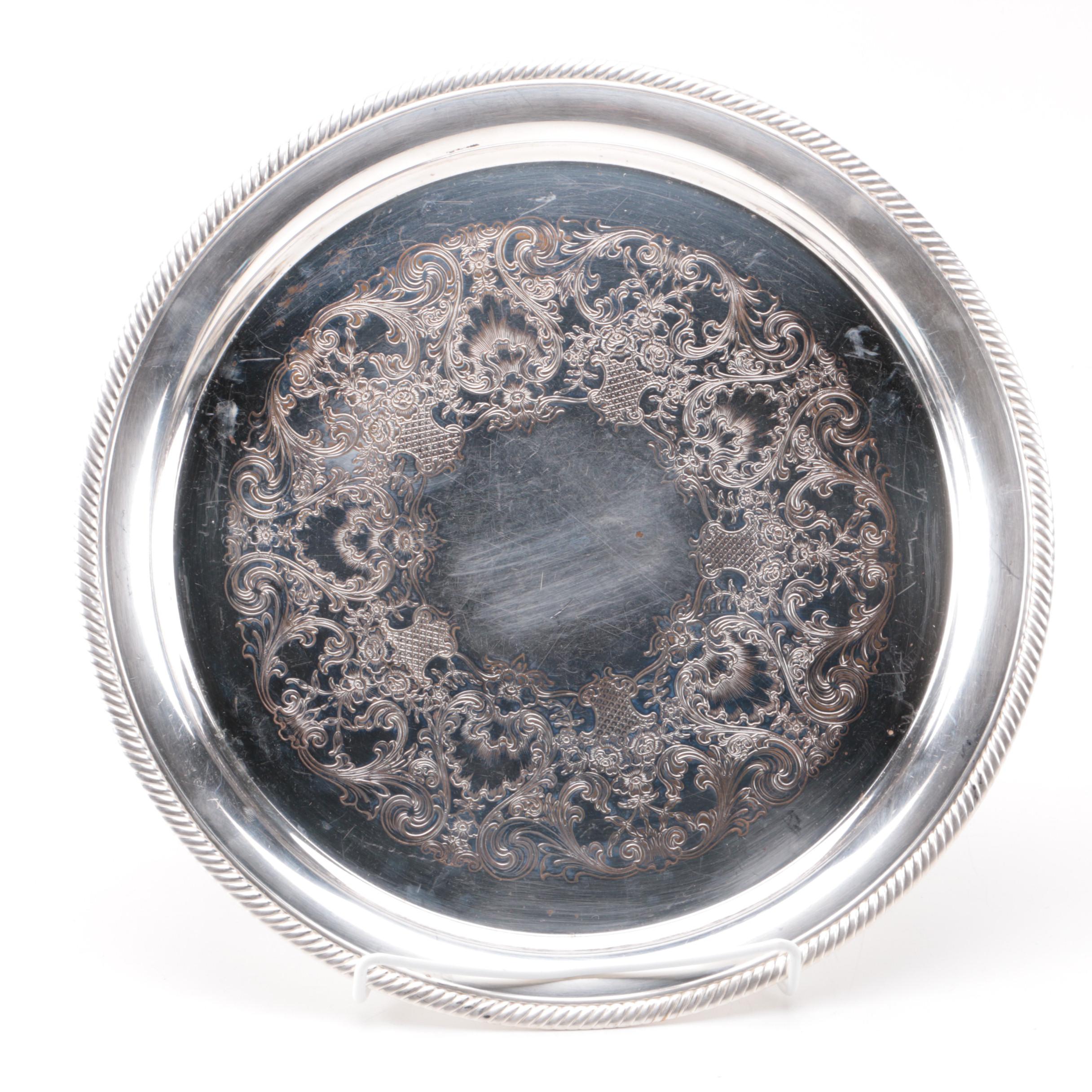 Silver Plate Serving Trays and Expanding Trivet Including Towle