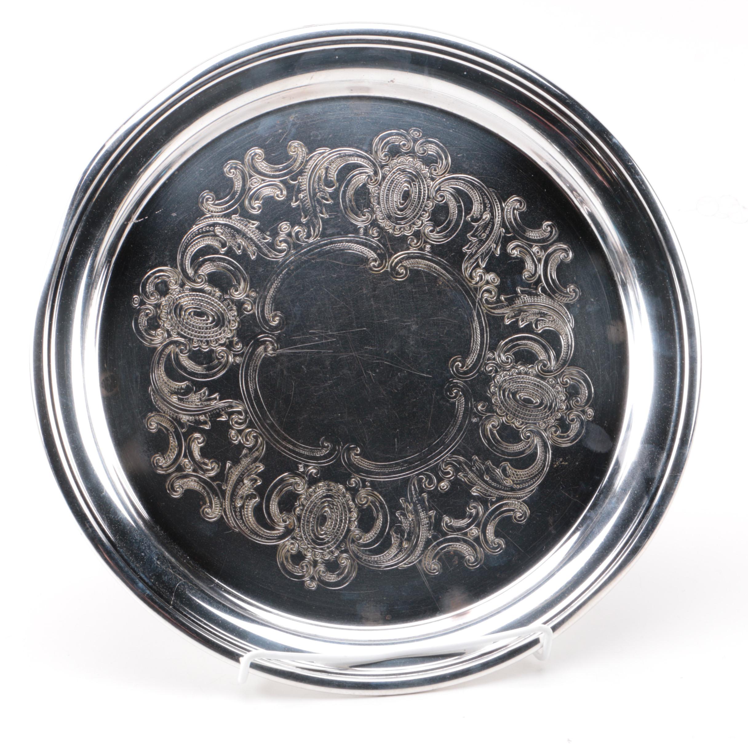 Silver Plate Serving Trays and Expanding Trivet Including Towle