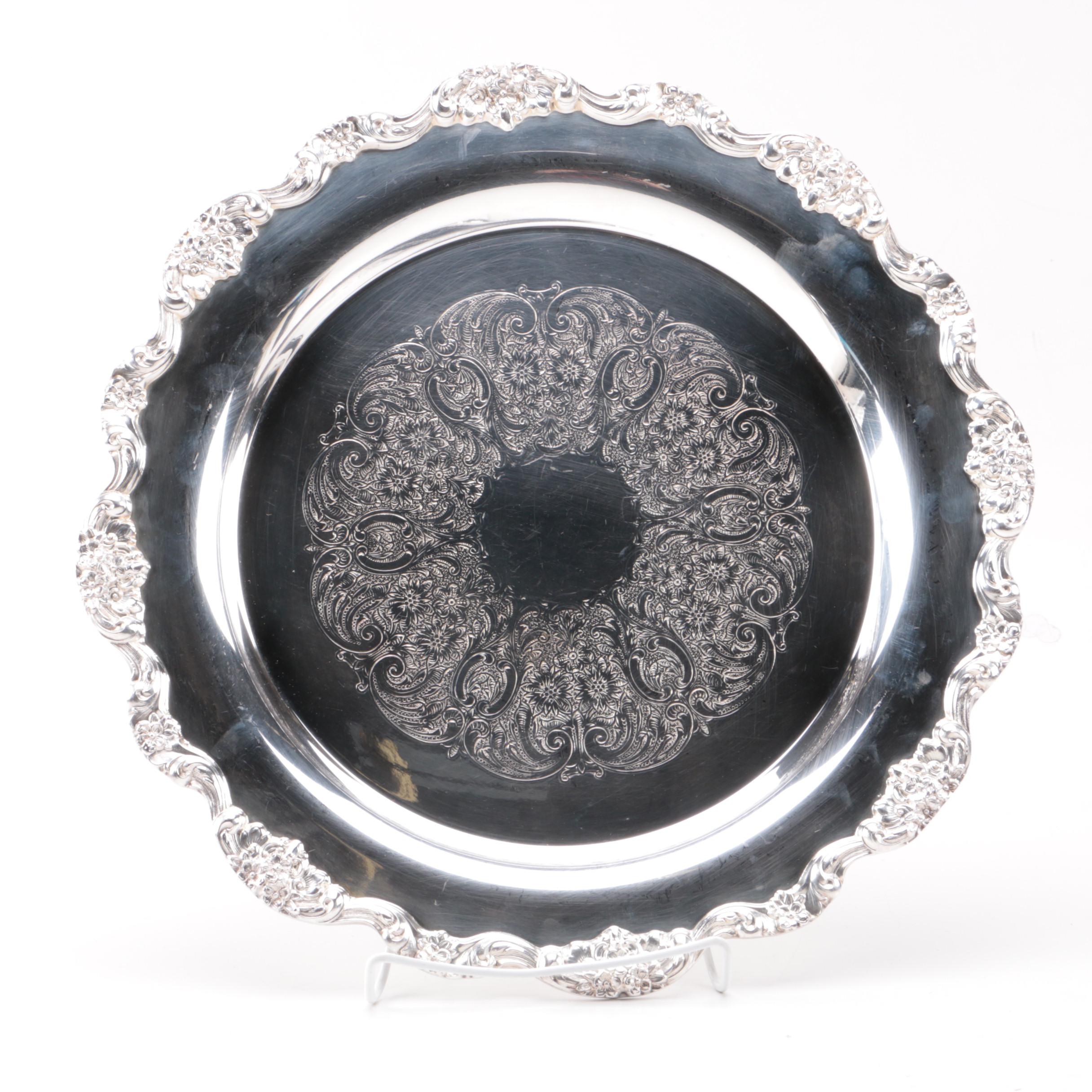 Silver Plate Serving Trays and Expanding Trivet Including Towle