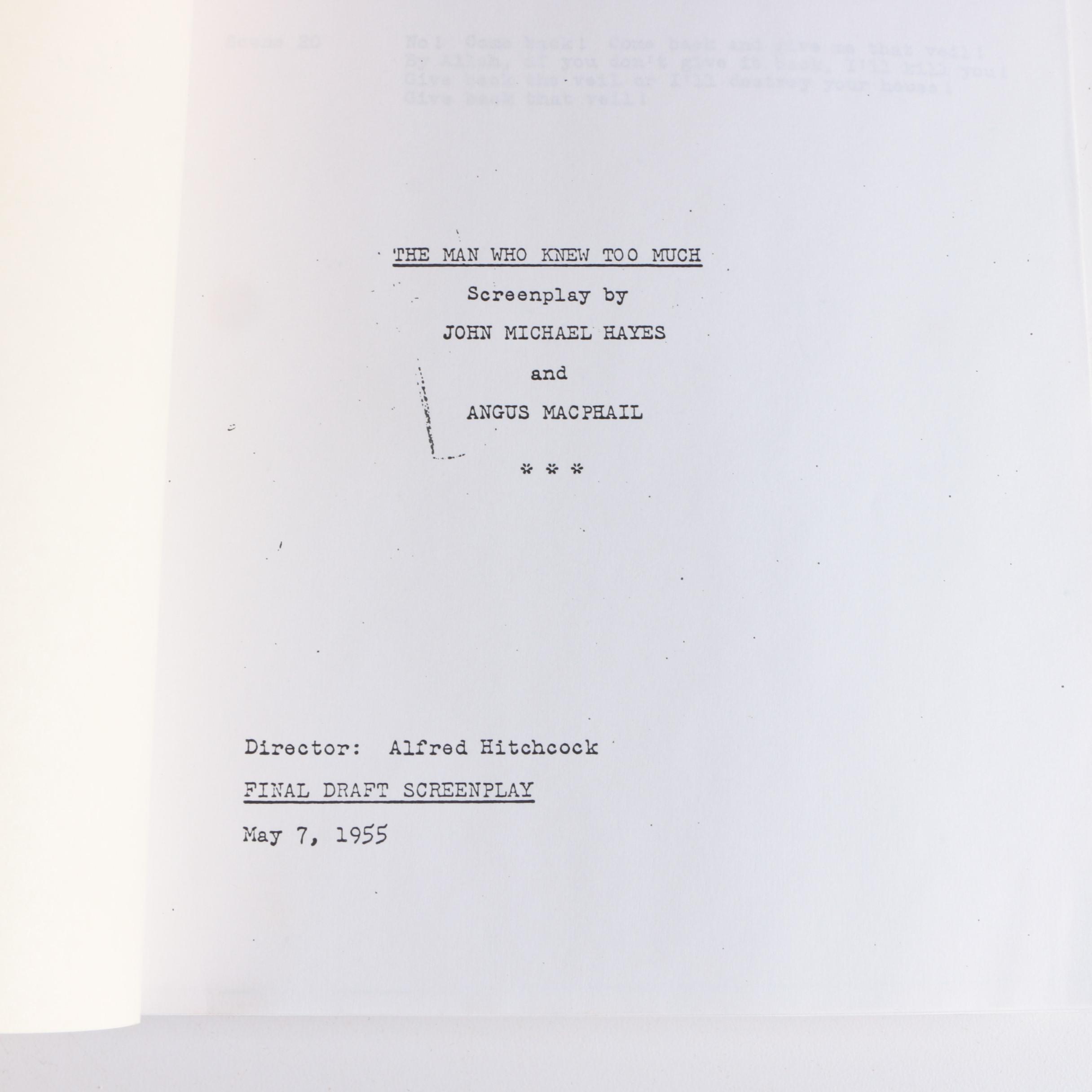 1955 "The Man Who Knew Too Much" Screenplay Final Draft