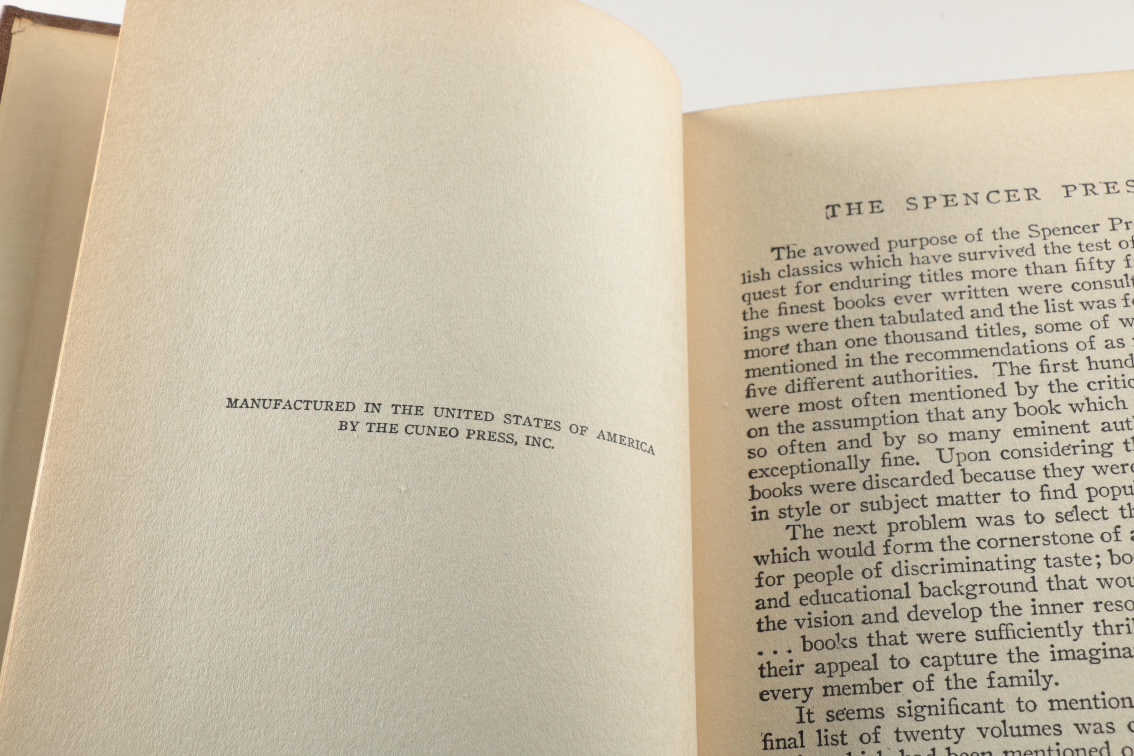Vintage Complete Set of 1936 "World's Greatest Literature" Volumes
