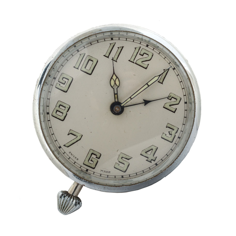 Vintage Swiss Made Brevet Travel Alarm Clock