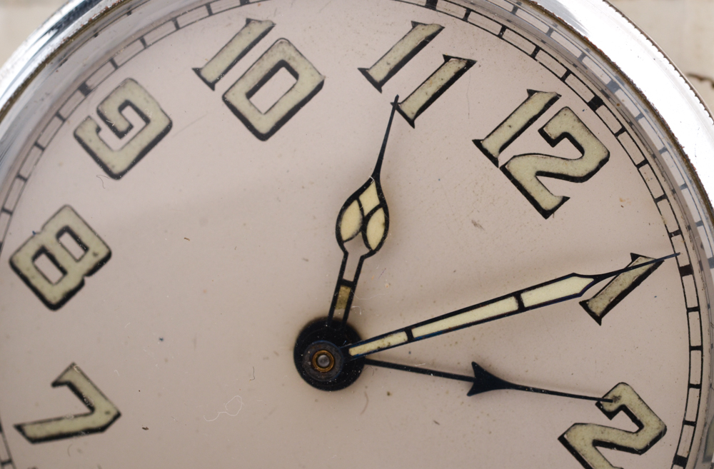 Vintage Swiss Made Brevet Travel Alarm Clock