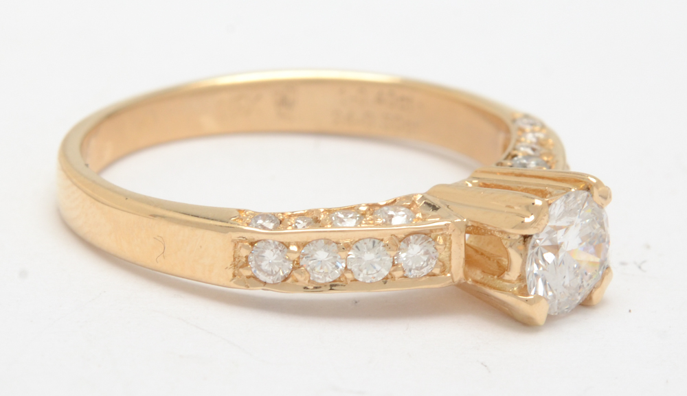 Batella 18K Yellow Gold Diamond Engagement Ring