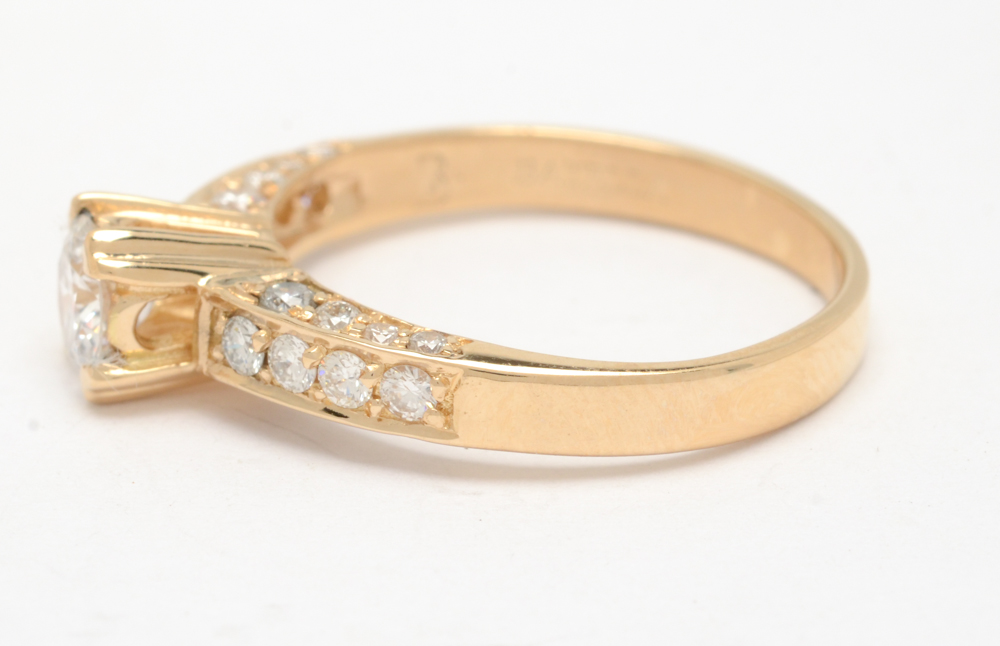 Batella 18K Yellow Gold Diamond Engagement Ring