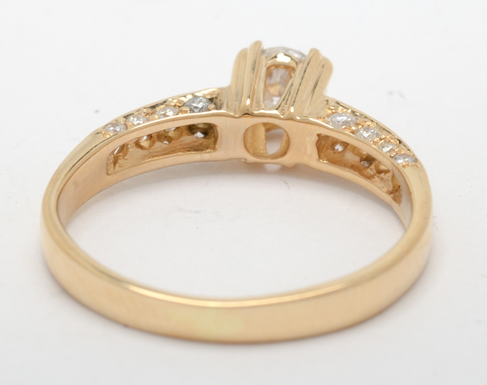 Batella 18K Yellow Gold Diamond Engagement Ring
