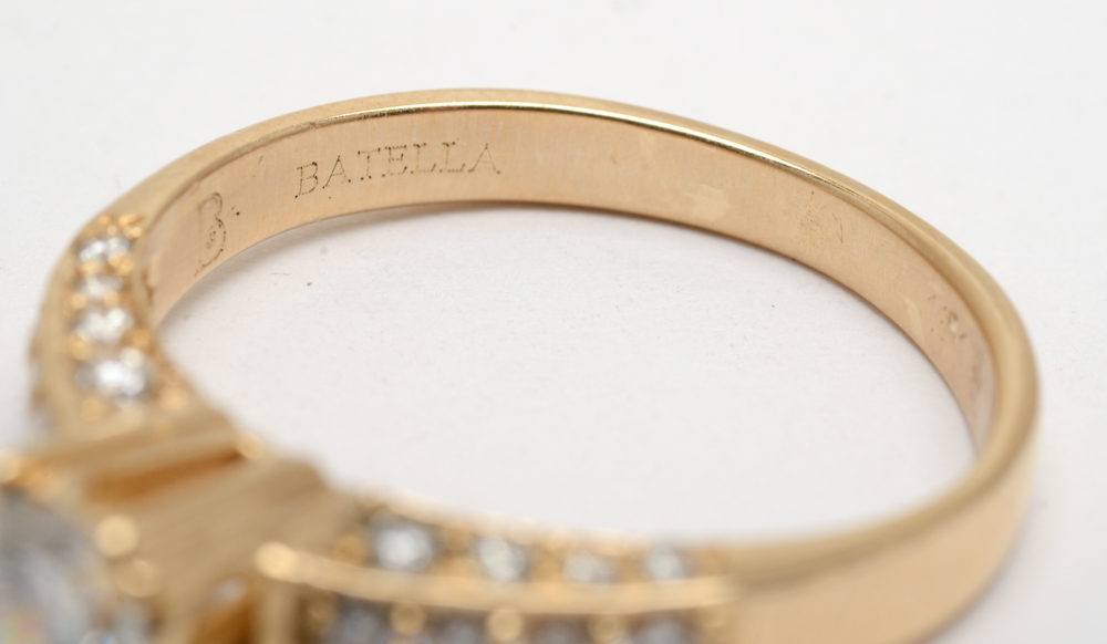 Batella 18K Yellow Gold Diamond Engagement Ring