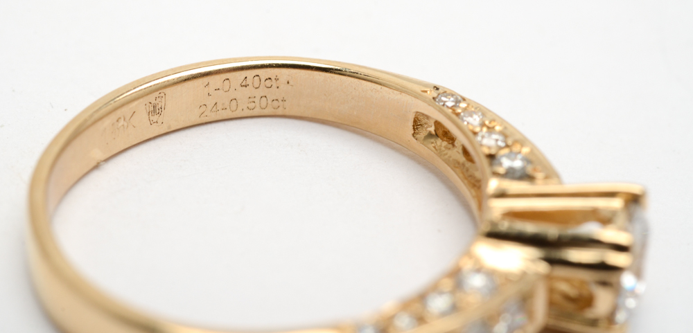 Batella 18K Yellow Gold Diamond Engagement Ring