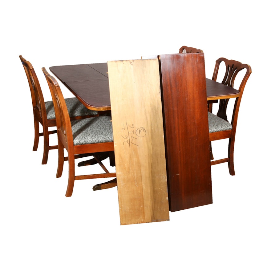 Vintage Dining Table and Four Chippendale Style Chairs