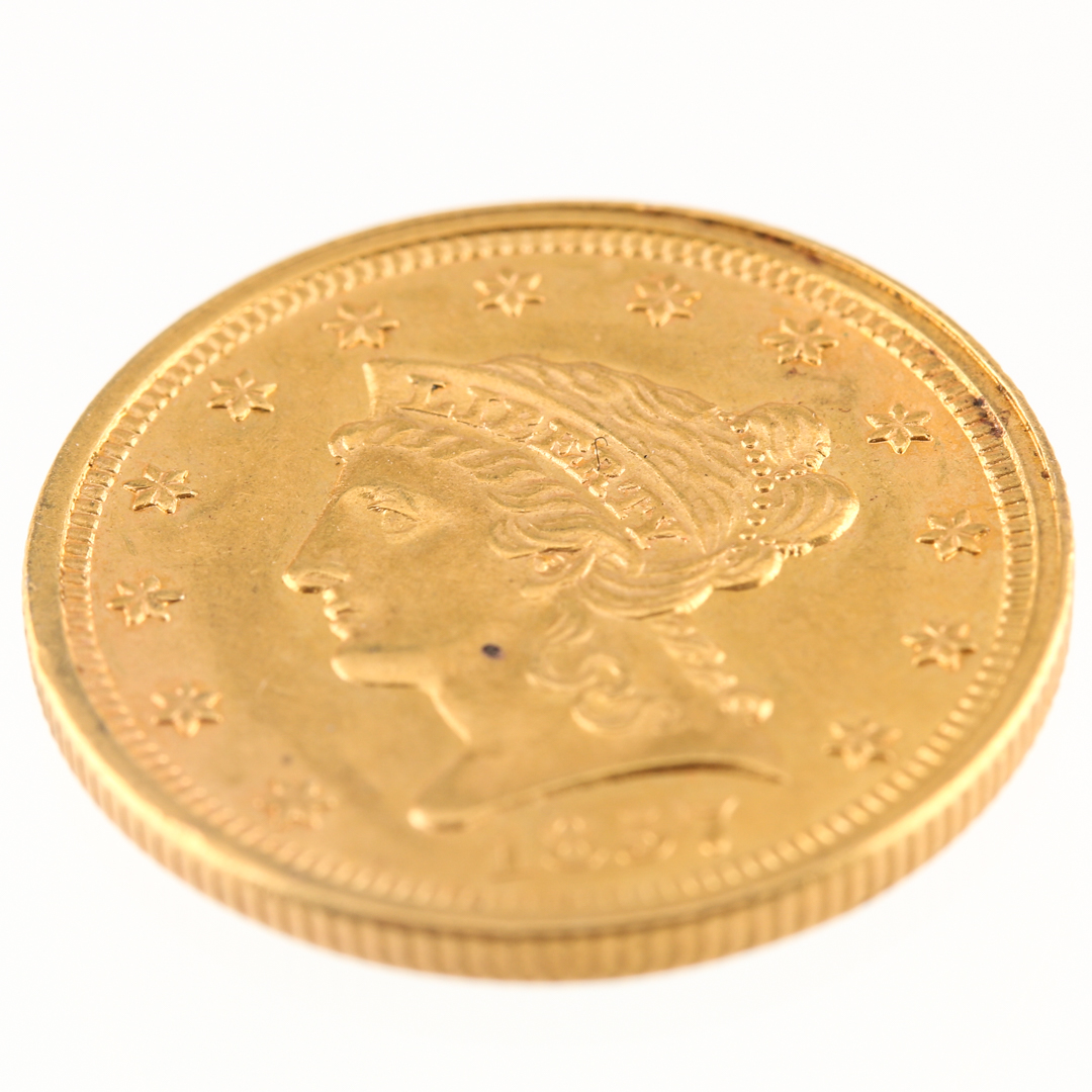 1857 Liberty Head Two-and-a-Half Dollar Gold Coin