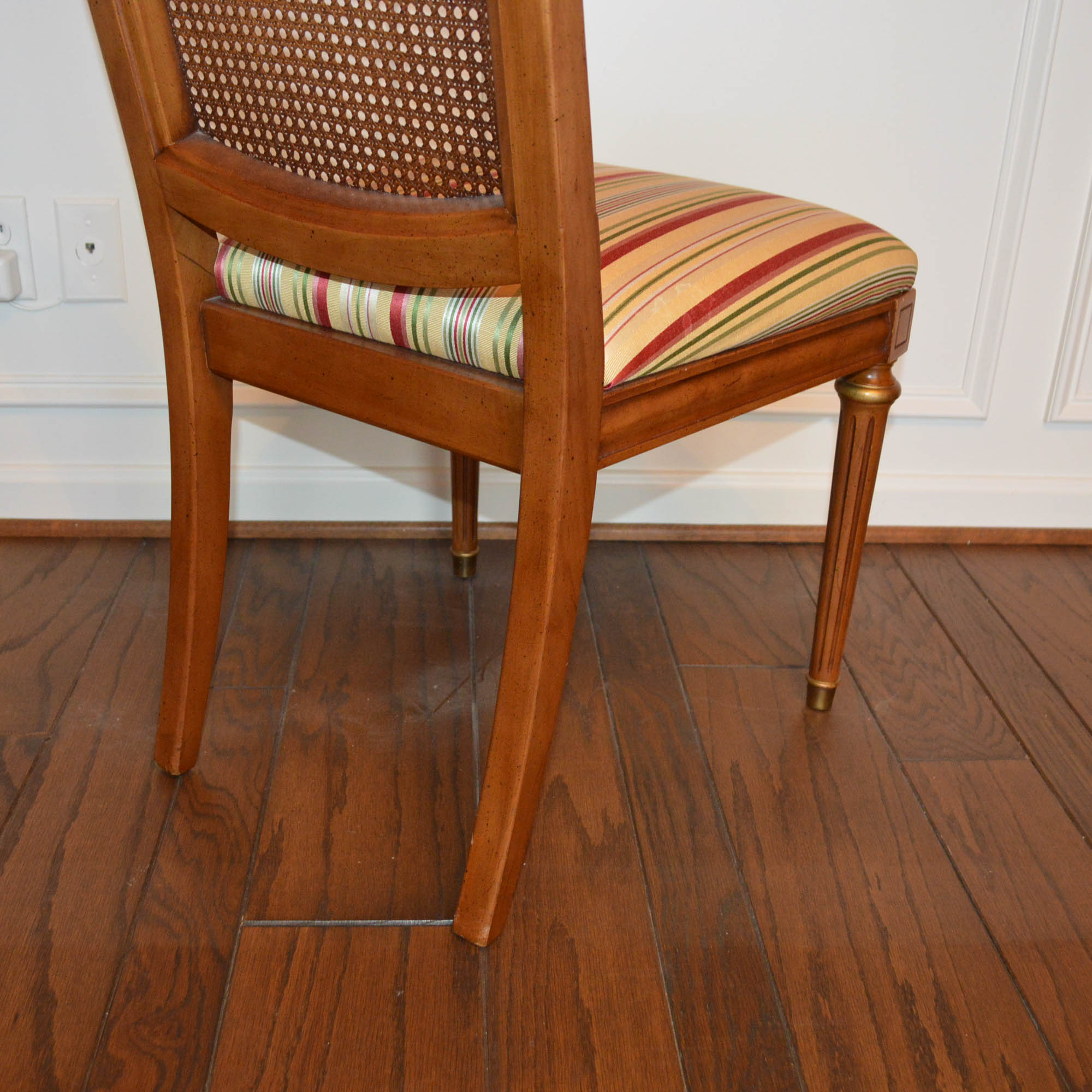 French Louis XVI Style Cane Back Dining Chairs by Henredon